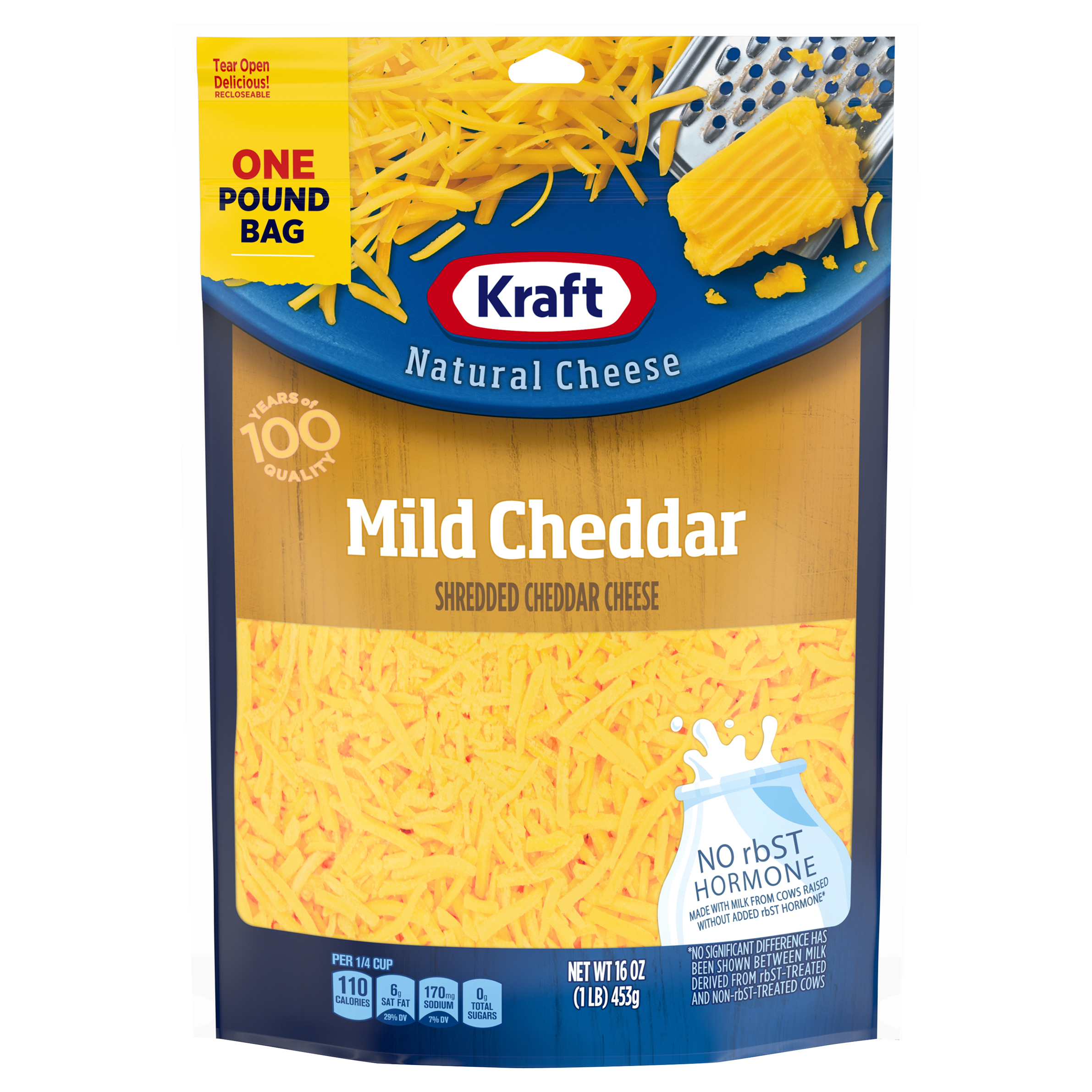 Shredded Cheese, Natural, Mild Cheddar