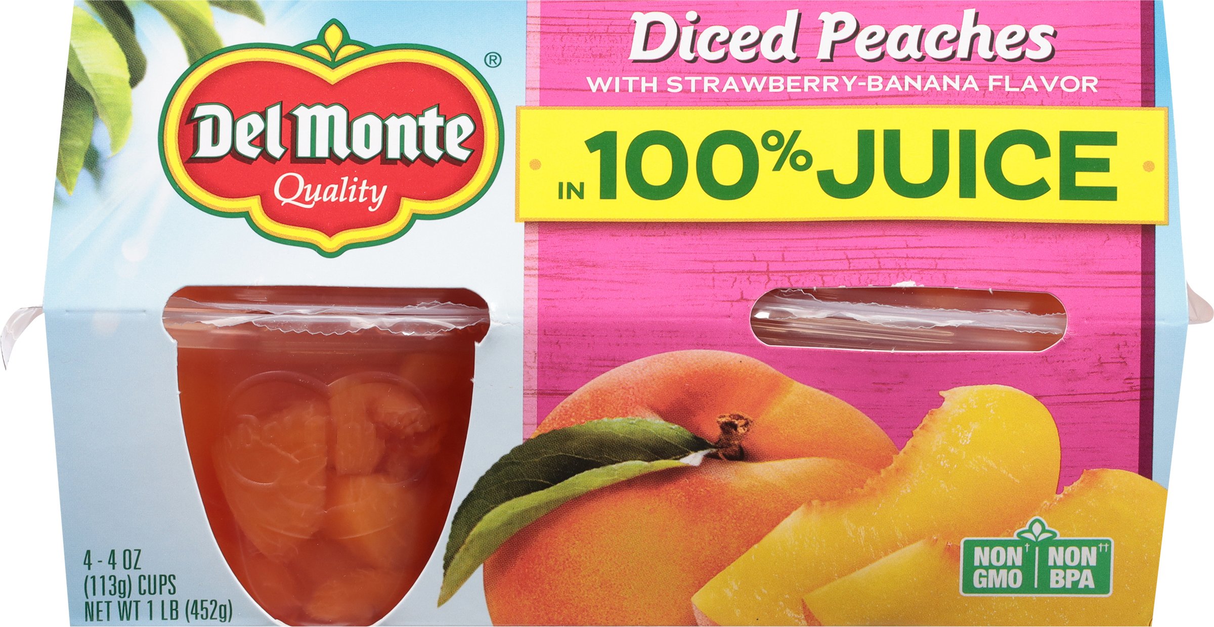 Diced Peaches, Strawberry-Banana Flavor