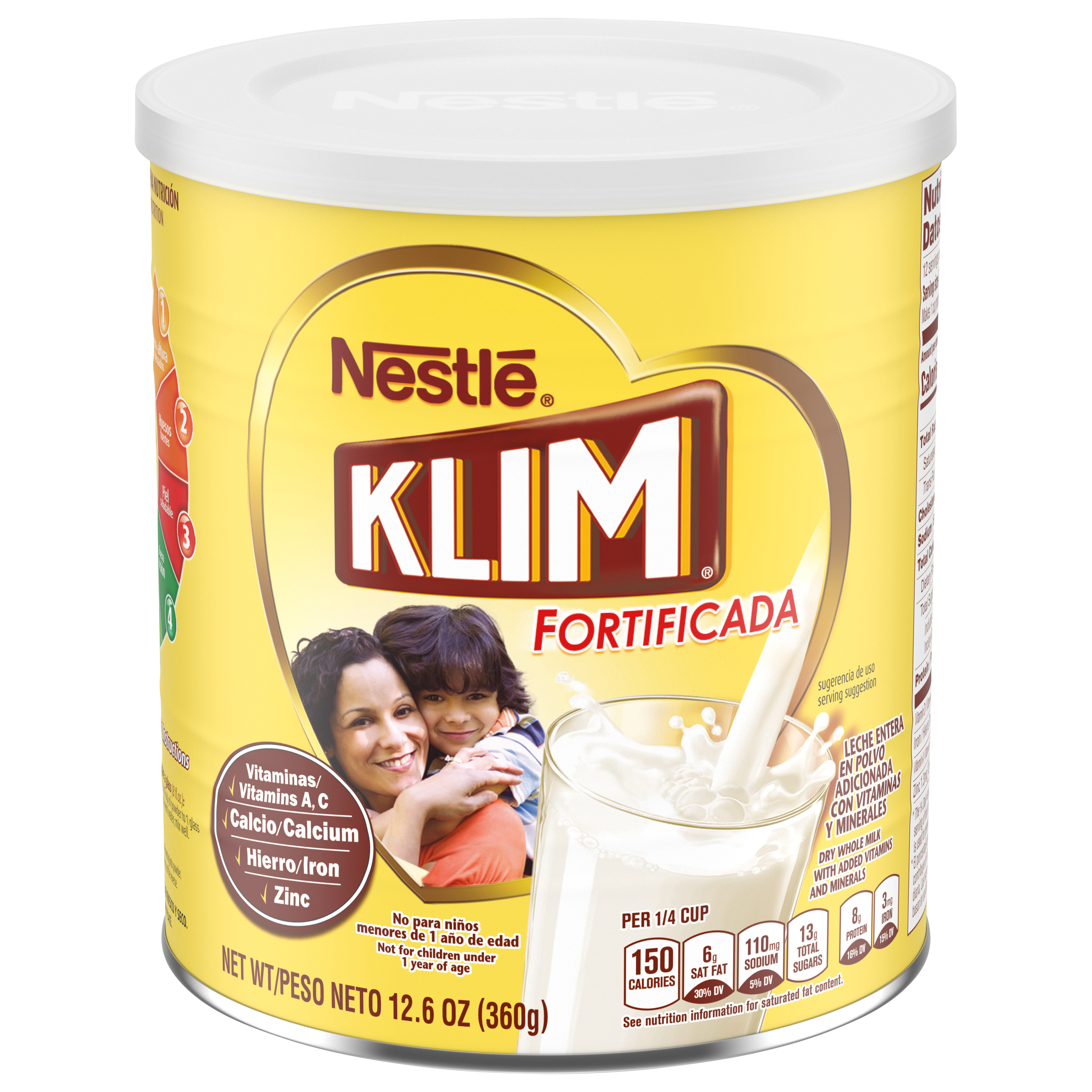 Nestle Klim Dry Whole Milk 12.6 Oz (360 G) English-spanish
