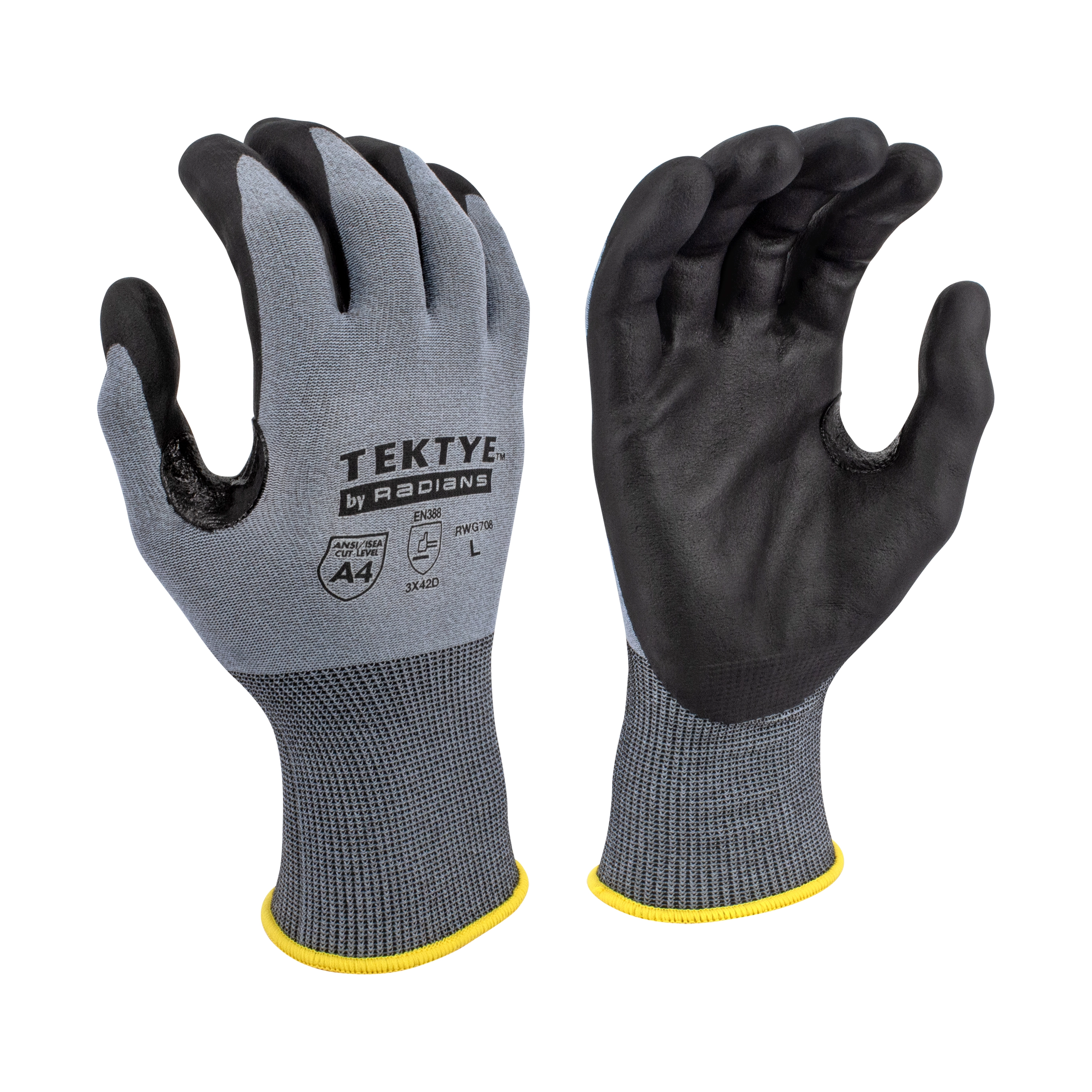 Radians TEKTYE Small Gray A4 Reinforced Thumb Work Glove