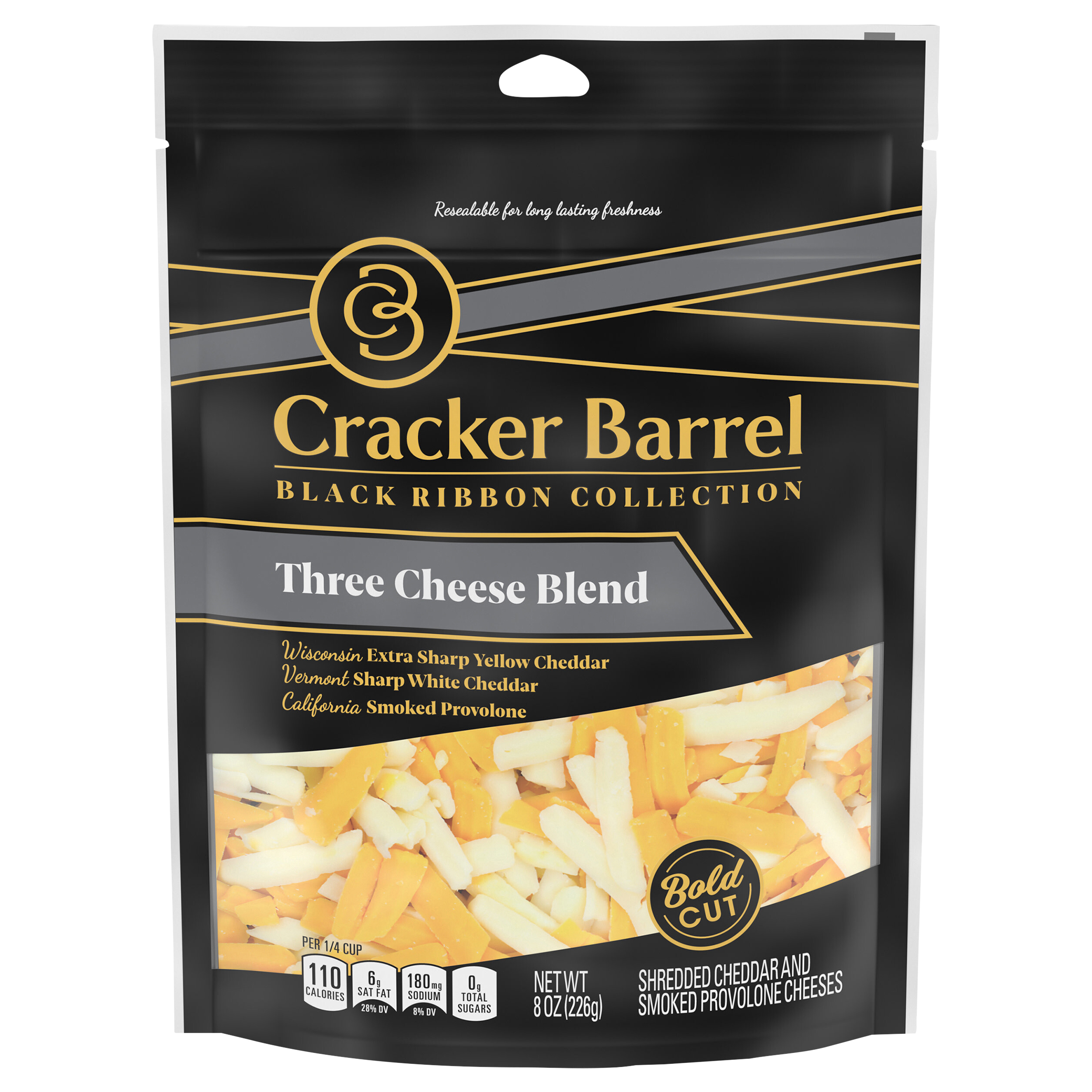 Shredded Cheese, Three Cheese Blend, Bold Cut