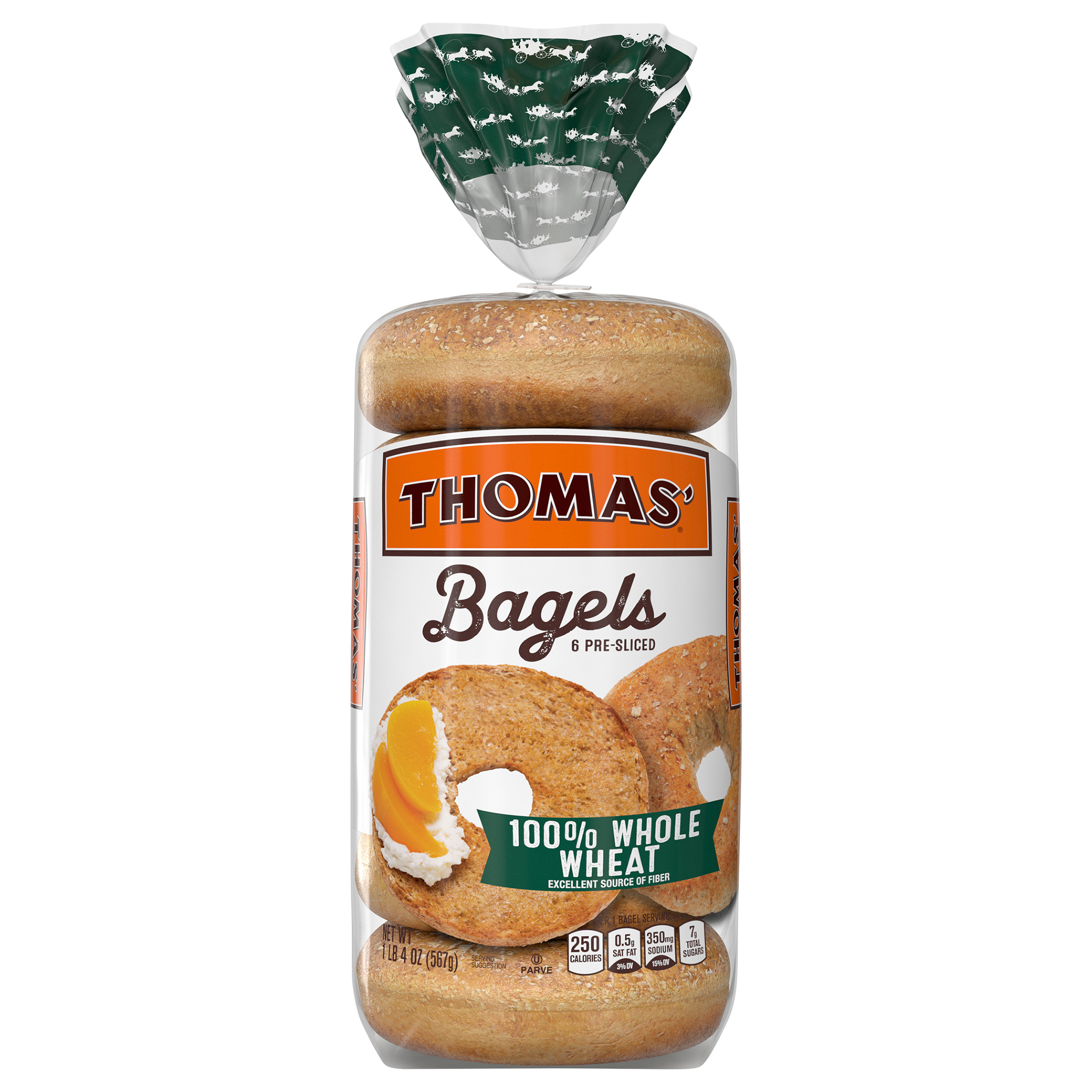 Bagels, Pre-Sliced, 100% Whole Wheat