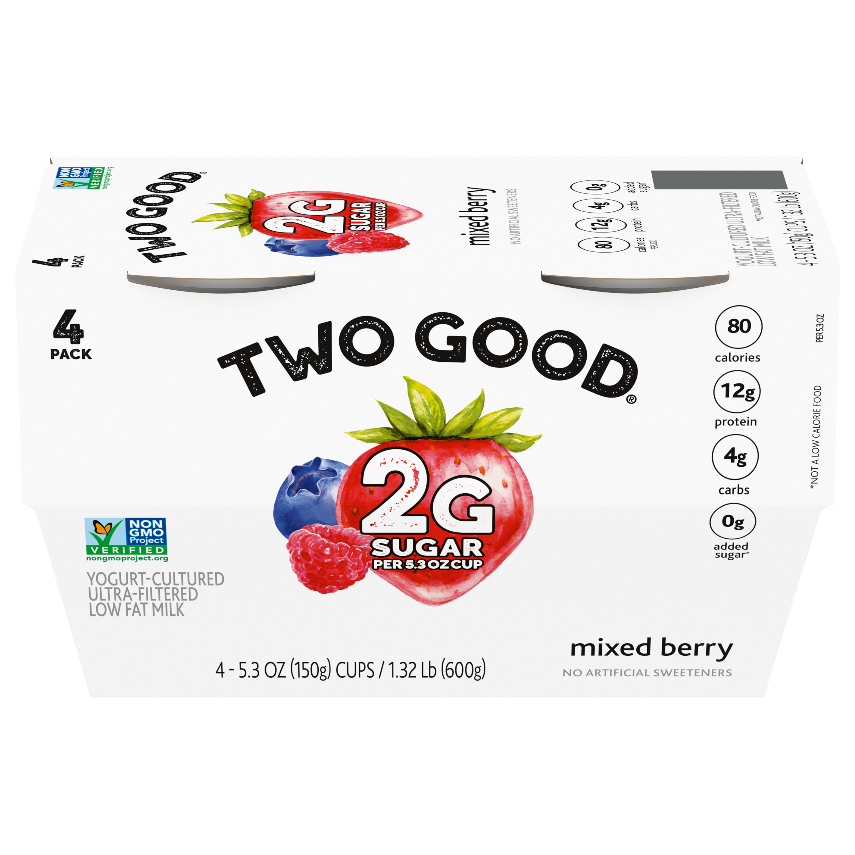 Yogurt, Mixed Berry, 4 Pack, Low Fat