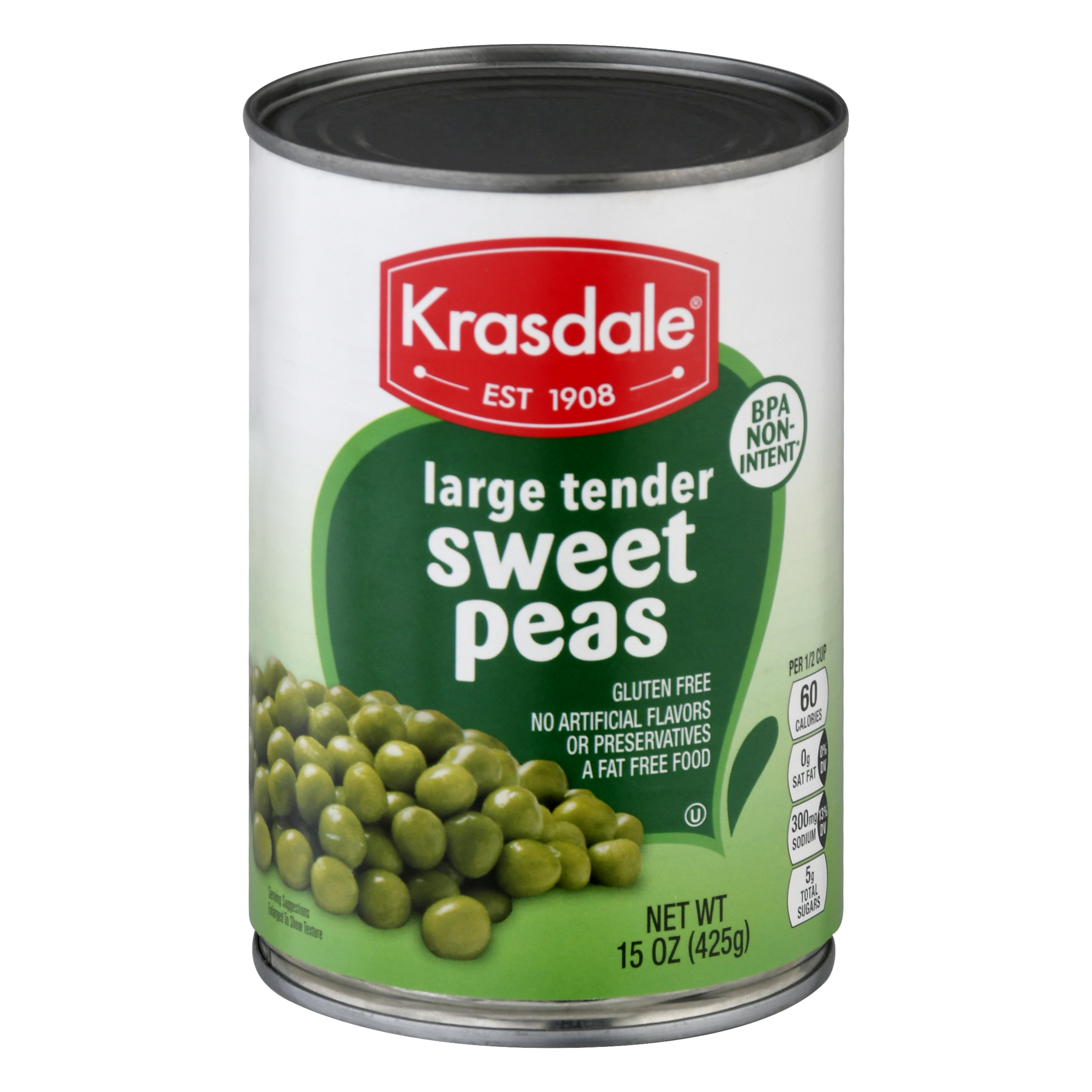 Krasdale Large Tender Sweet Peas 15 Oz