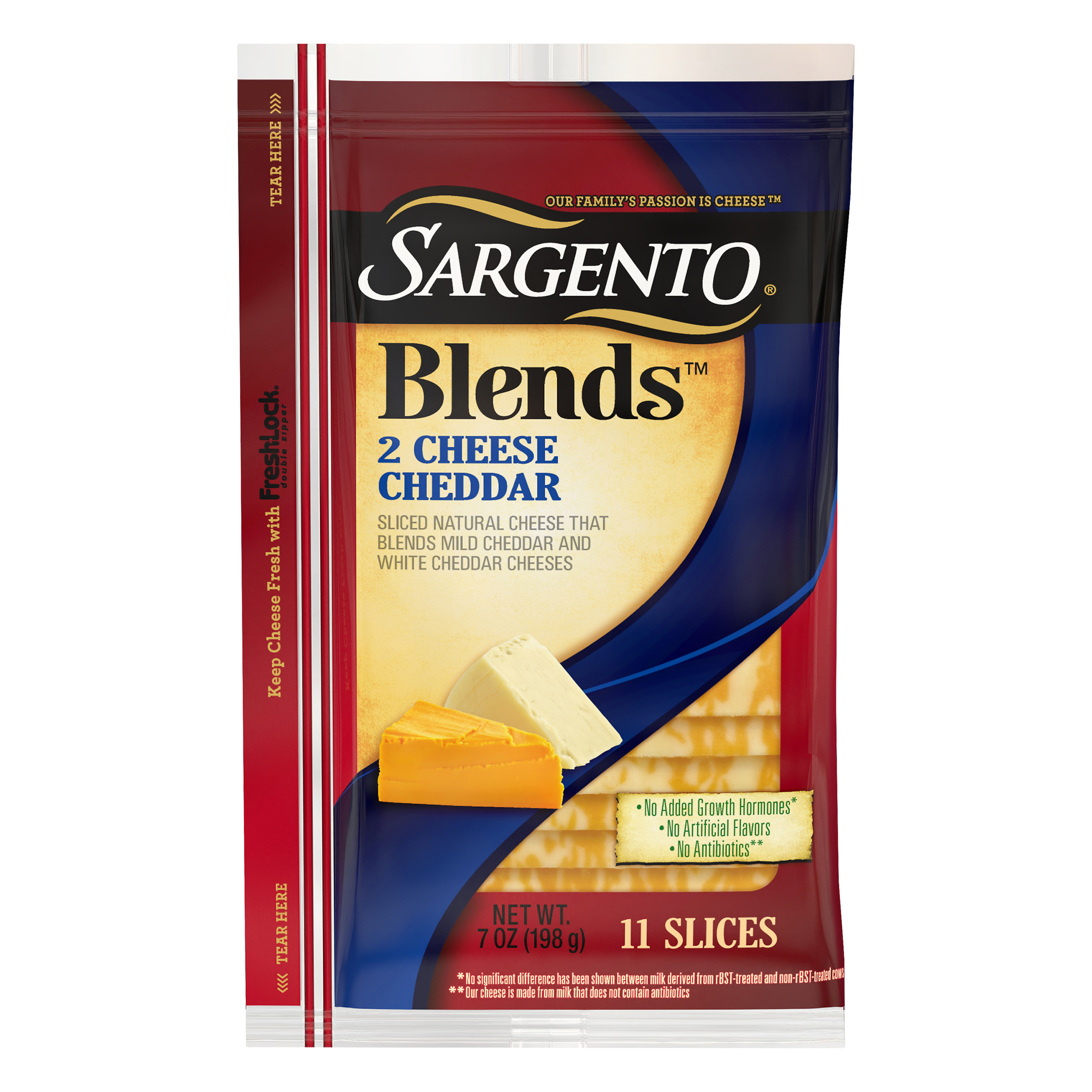 Sargento Blends Sliced 2 Cheese Cheddar Cheese 11 Ea