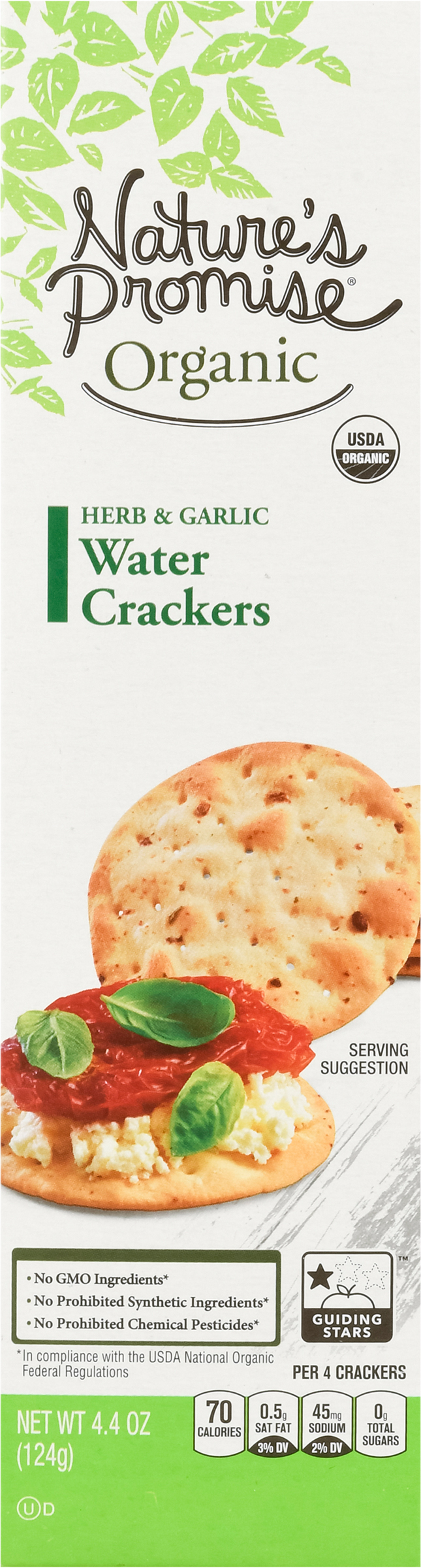 Water Crackers, Organic, Herb & Garlic