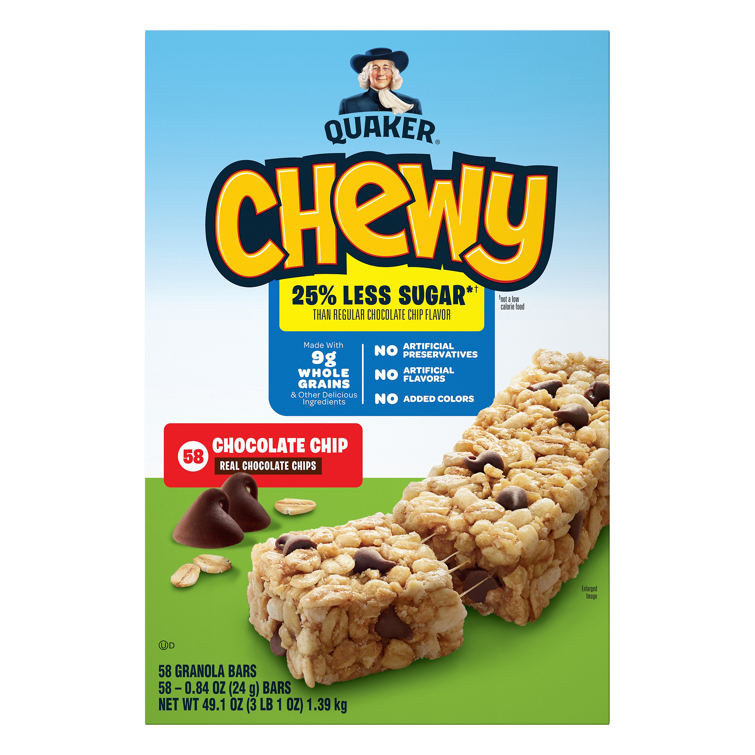 Quaker Chewy Chocolate Chip Granola Bars 58 Ea