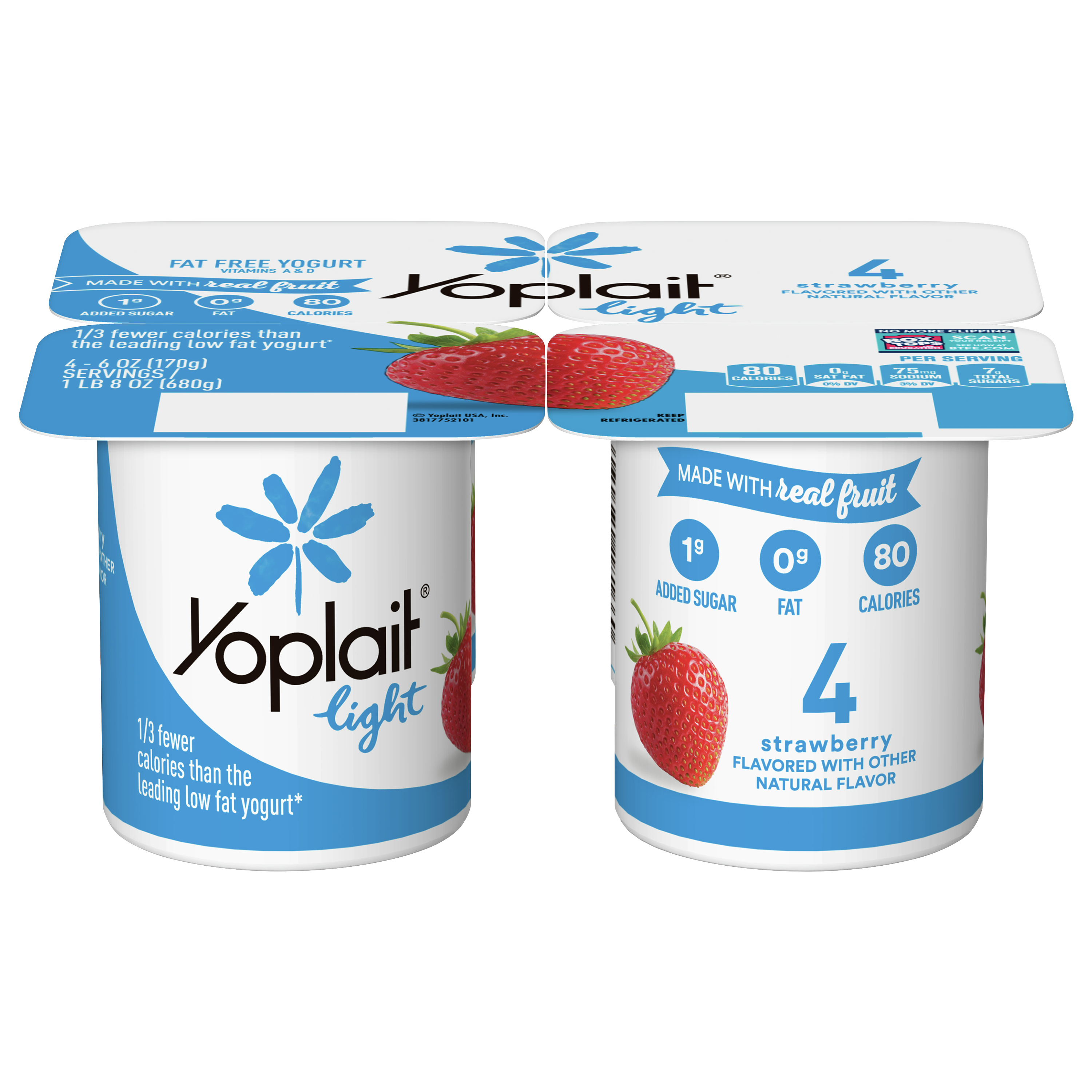 Yogurt, Fat Free, Light, Strawberry