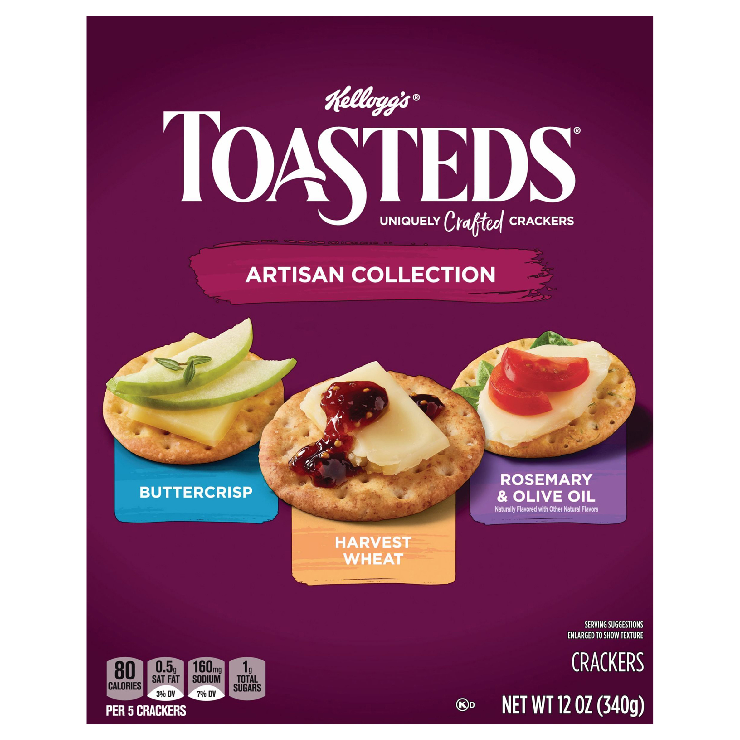 Crackers, Buttercrisp/Harvest Wheat/Rosemary & Olive Oil, Artisan Collection