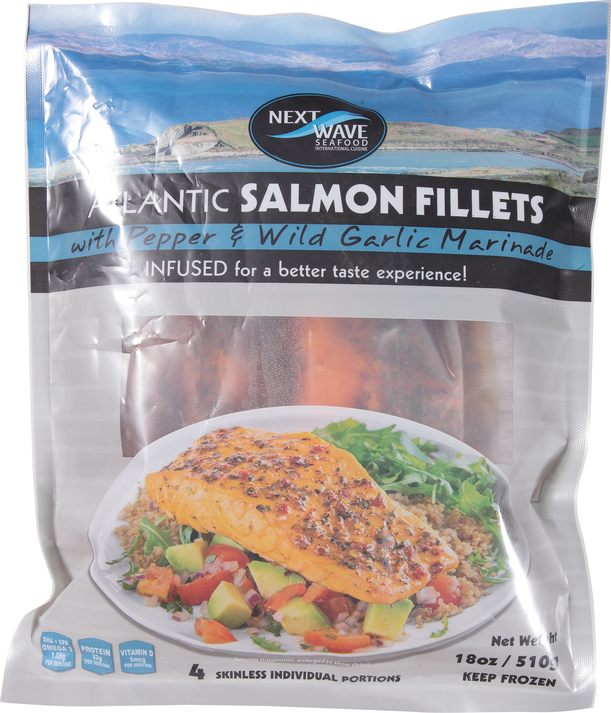 Salmon Fillets with Pepper & Wild Garlic Marinade, Atlantic