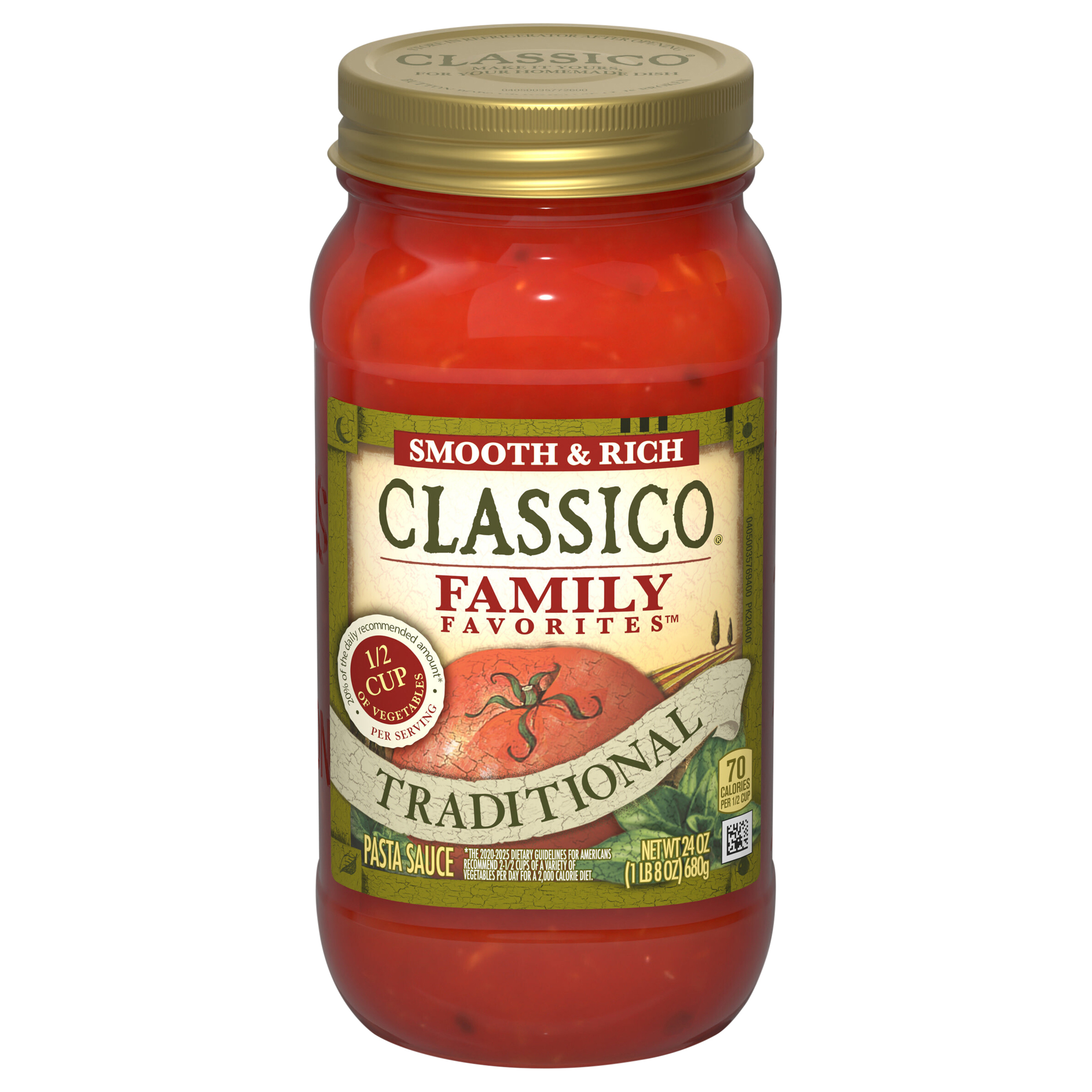 Calories in Pasta Sauce, Tomato & Basil from Classico