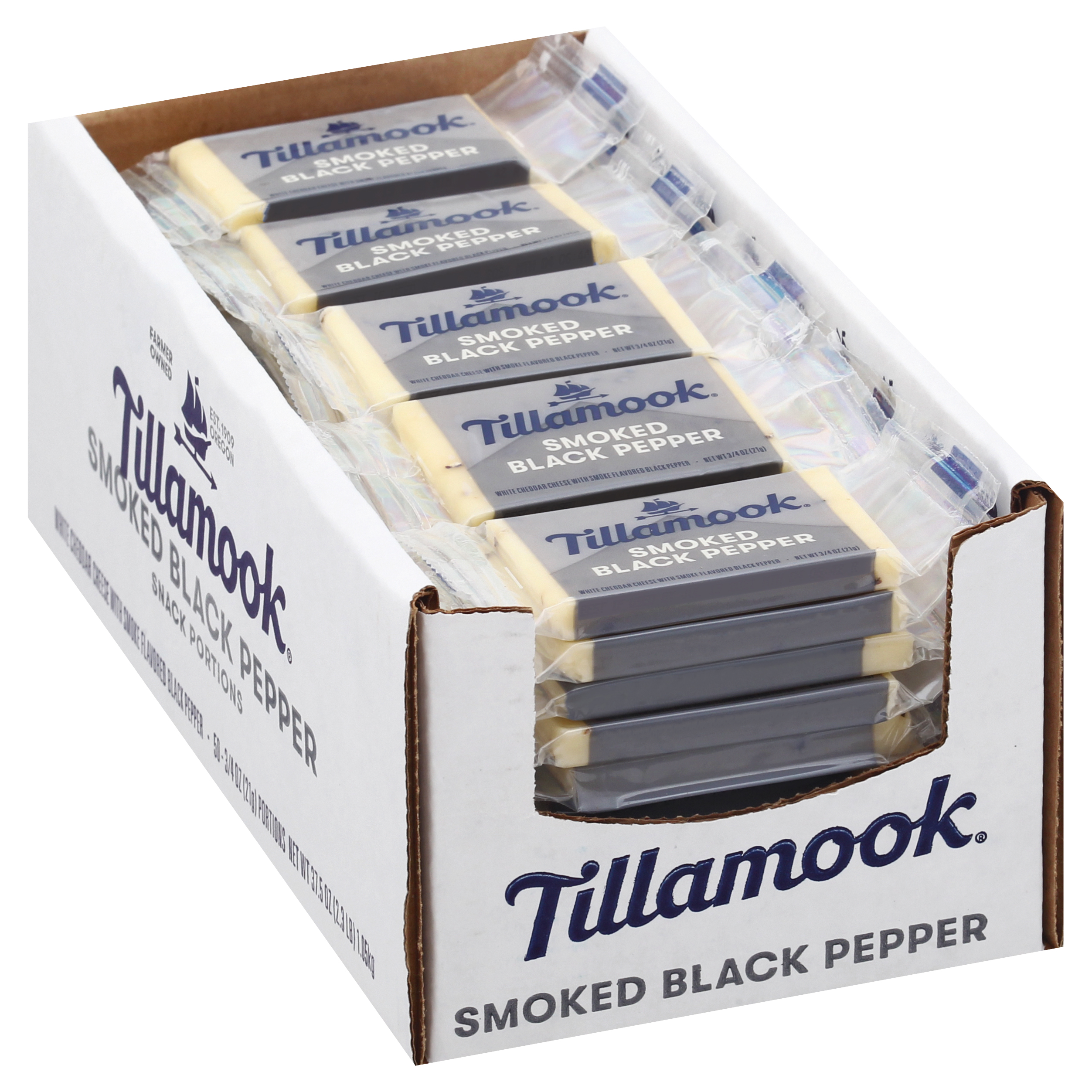 Tillamook Snack Portions Smoked Black Pepper Cheese 50 Ea