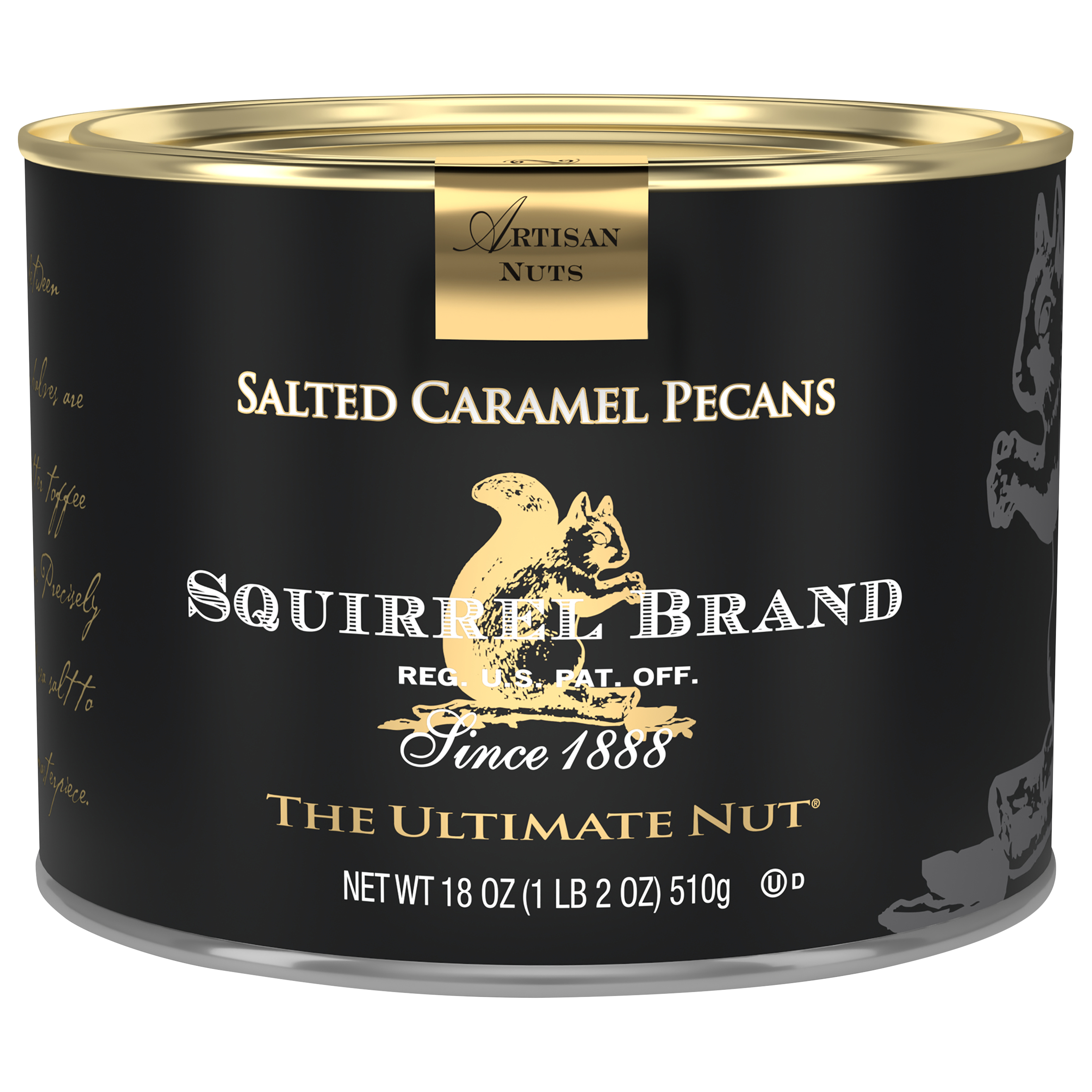 Squirrel Brand Artisan Nuts Salted Caramel Pecans, 18 Oz Gift Tin