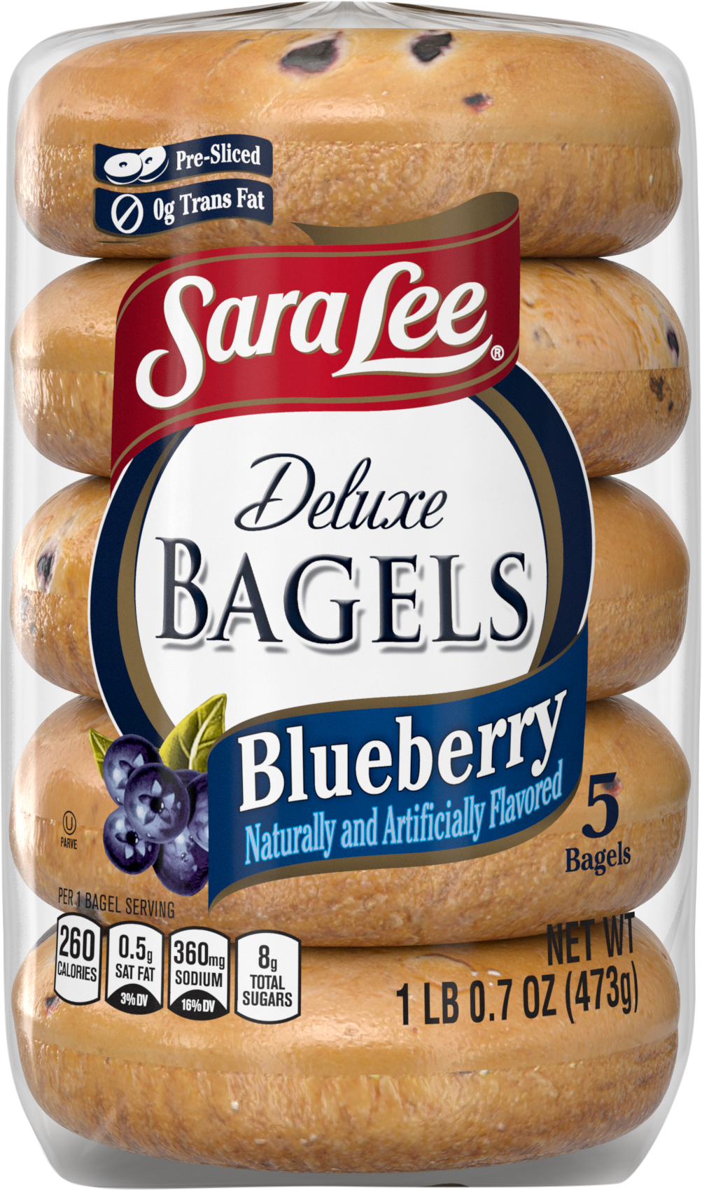 Calories in Bagels, Blueberry, Deluxe from Sara Lee