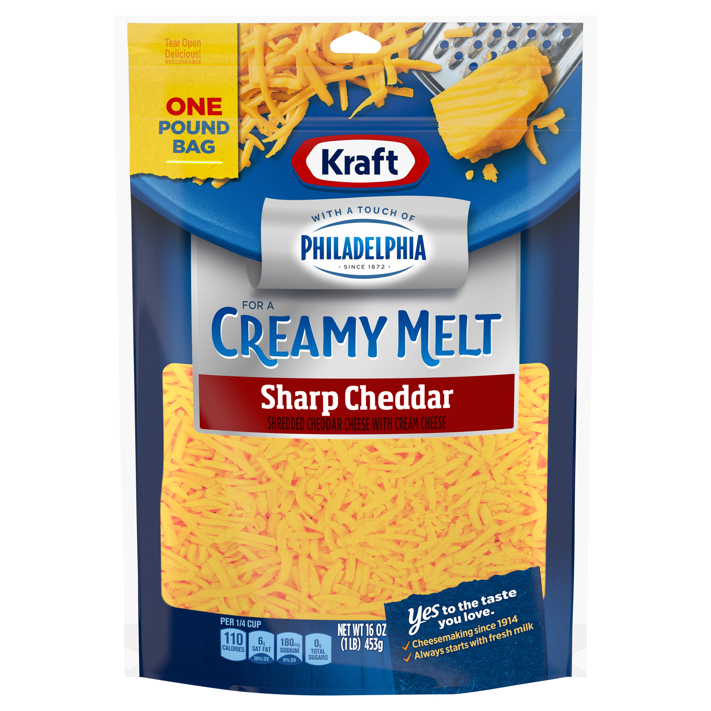 Shredded Cheese, for a Creamy Melt, Sharp Cheddar
