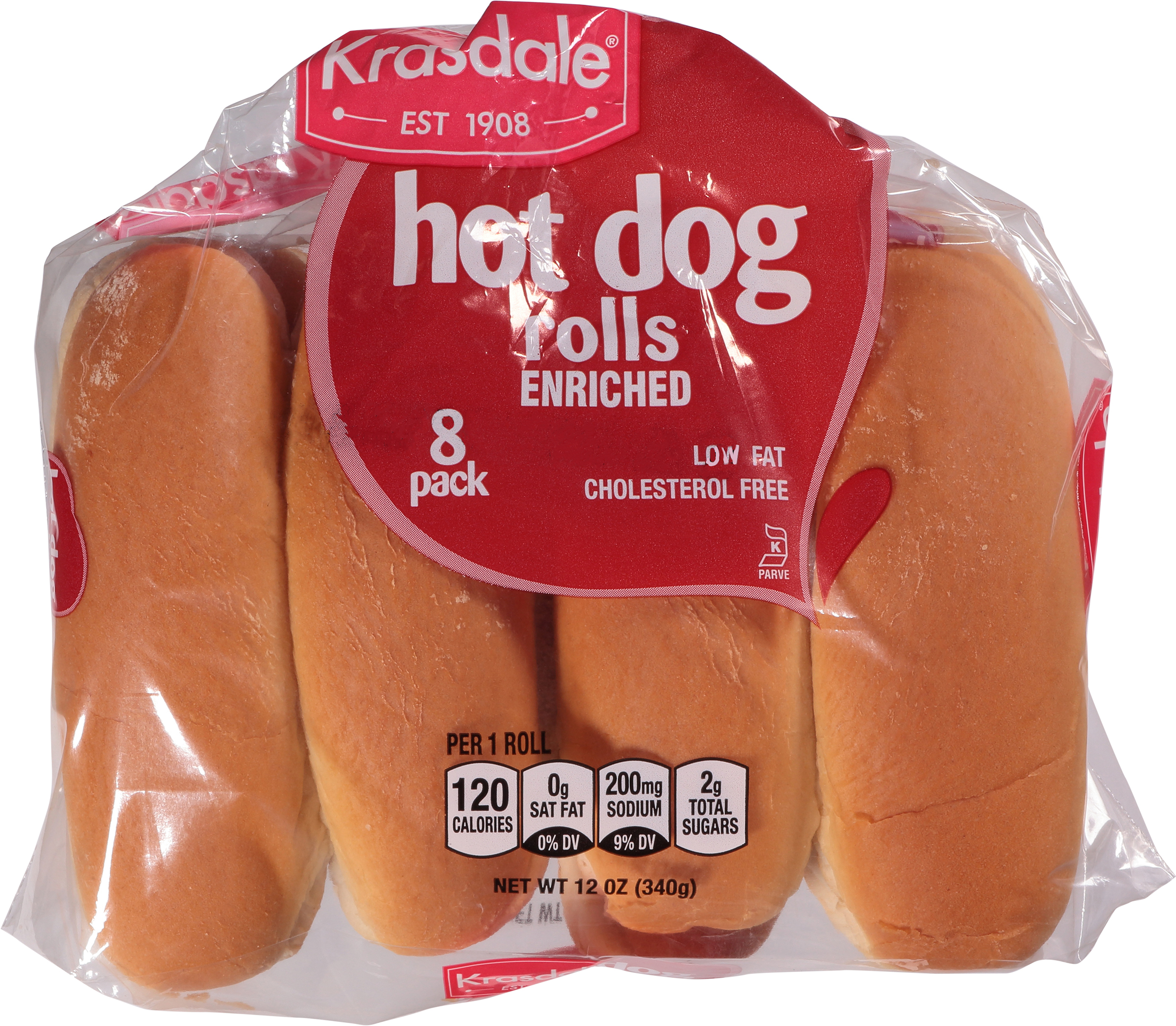 Hot Dog Rolls, Enriched, 8 Pack