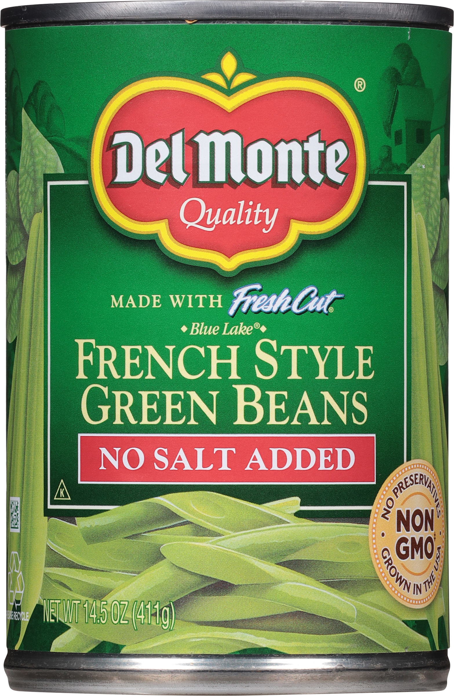 Green Beans, No Salt Added, French Style, Fresh Cut