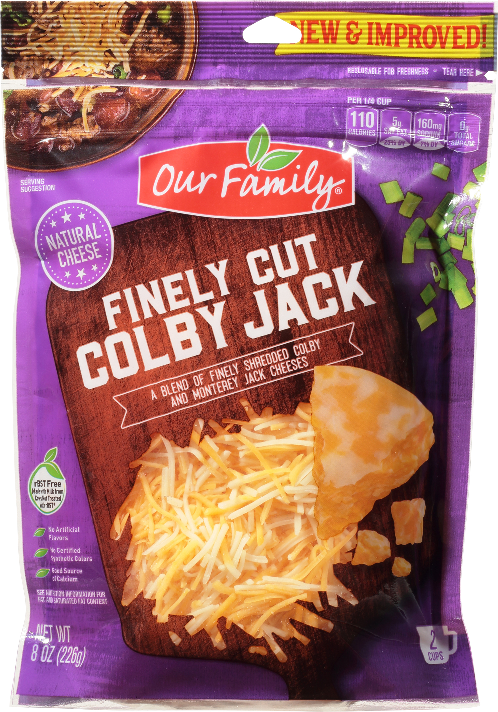 Shredded Cheese, Colby Jack, Finely Cut