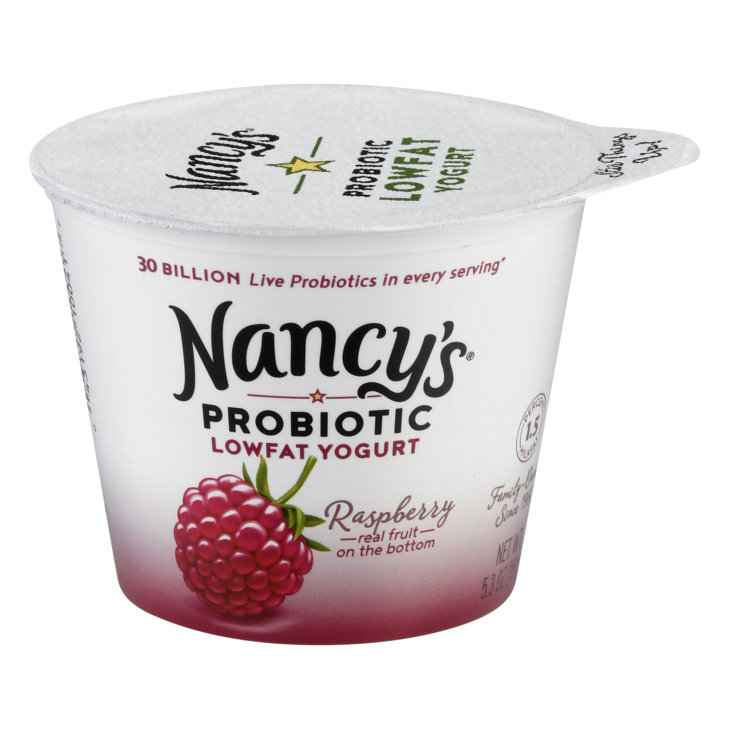 Nancys Probiotic Lowfat Raspberry Yogurt 5.3 Oz