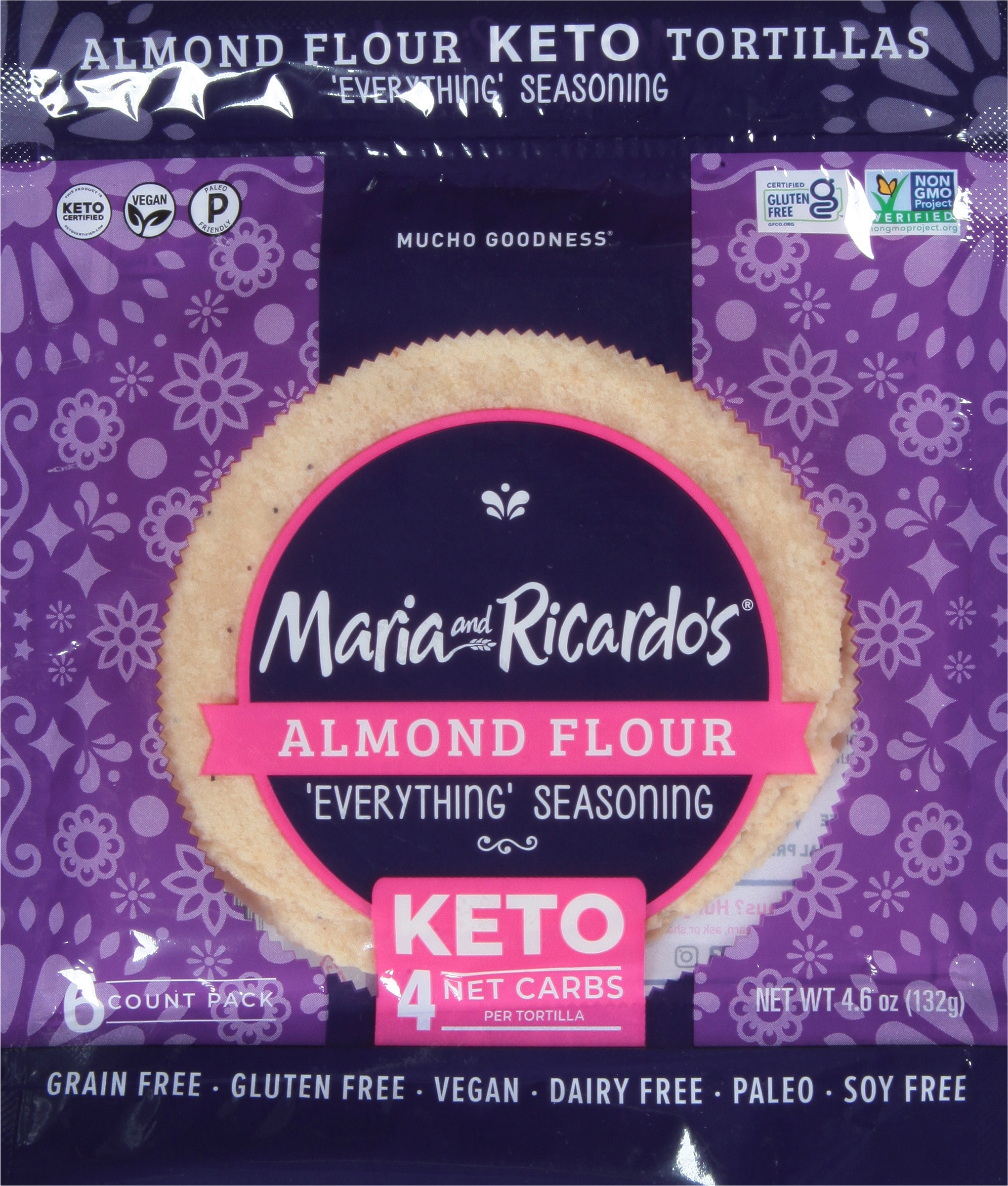 Tortillas, Almond Flour, Keto, Everything Seasoning