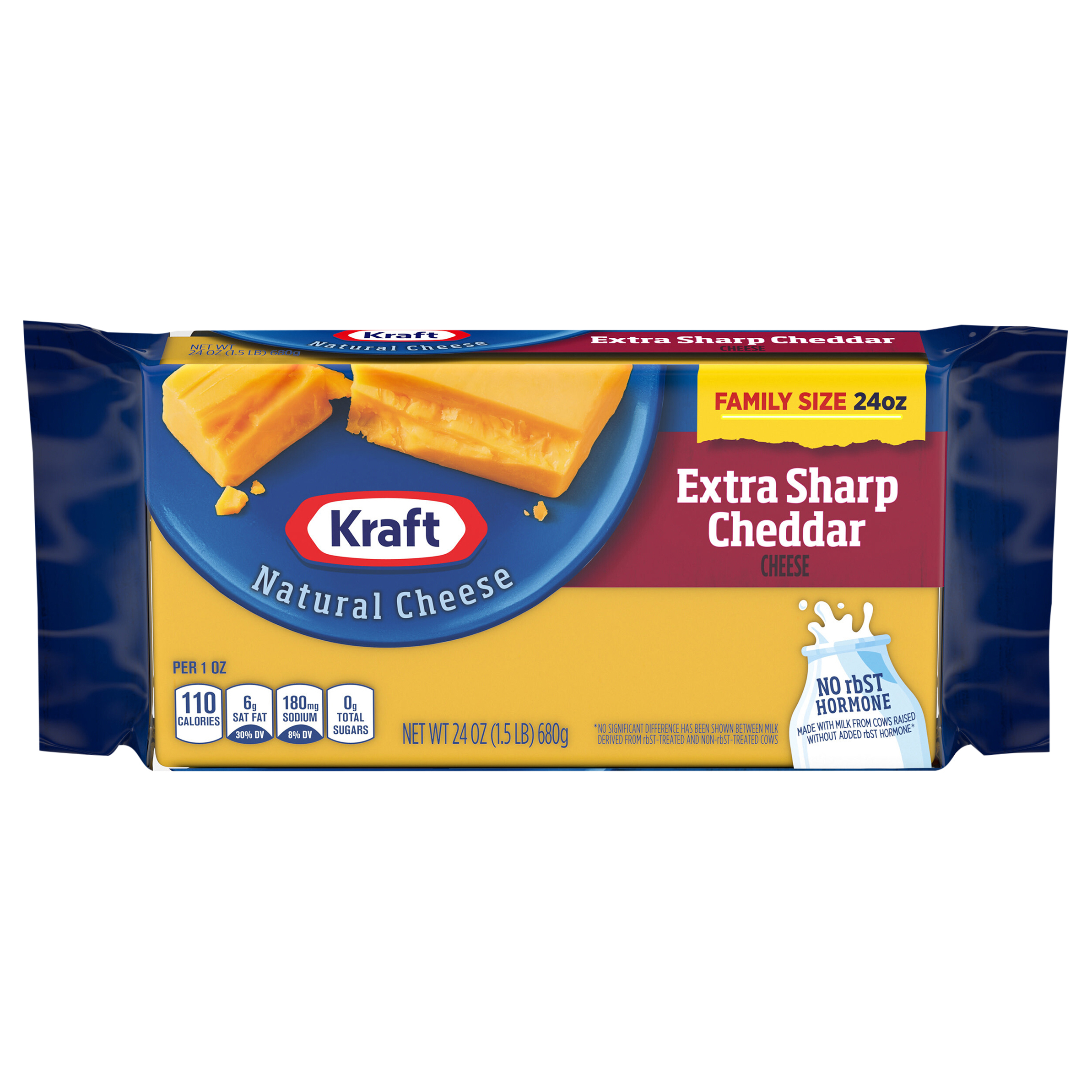 Cheese, Natural, Extra Sharp Cheddar, Family Size