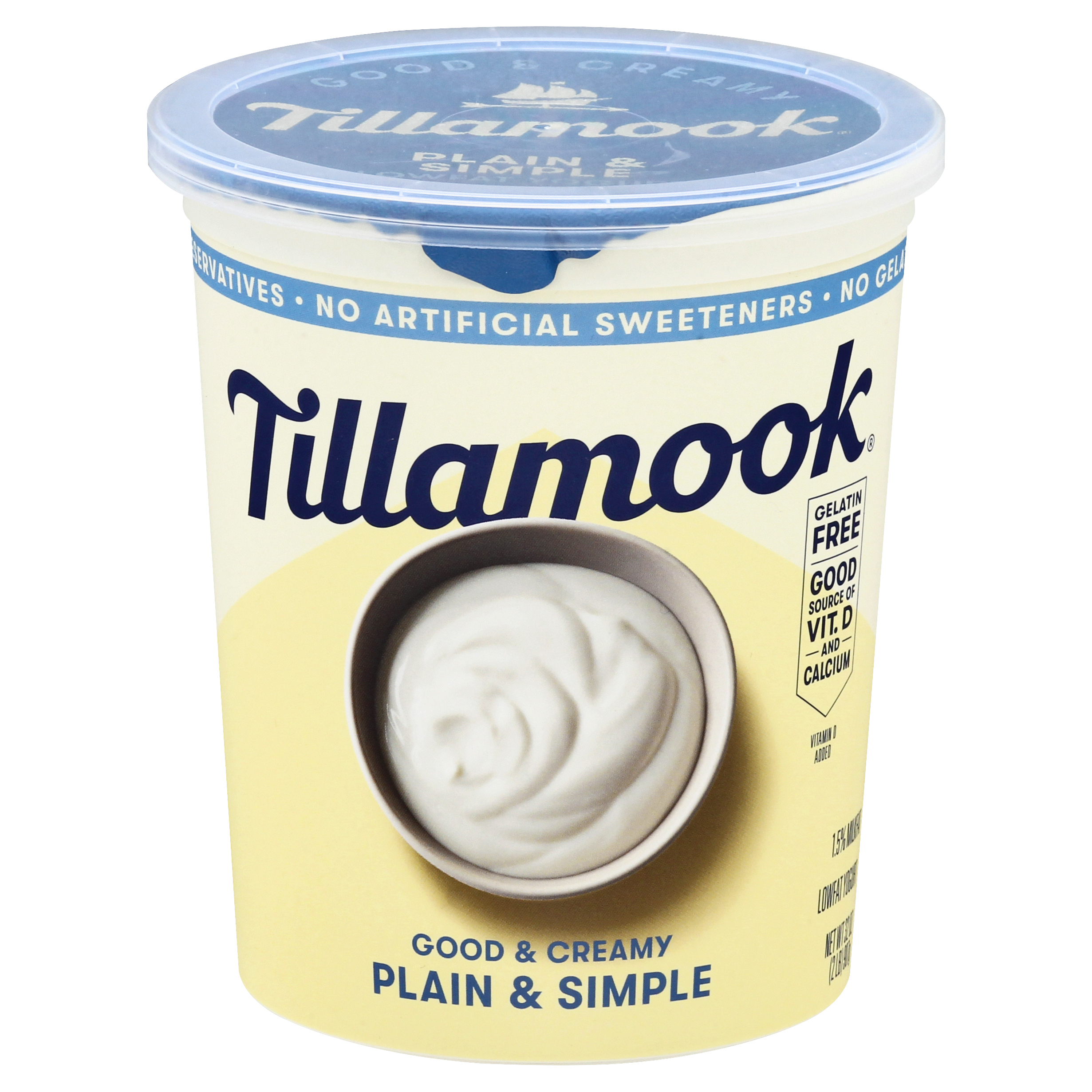 Tillamook Lowfat Plain & Simple Yogurt 32 Oz