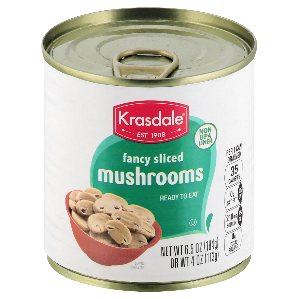 Krasdale Fancy Sliced Mushrooms 6.5 Oz