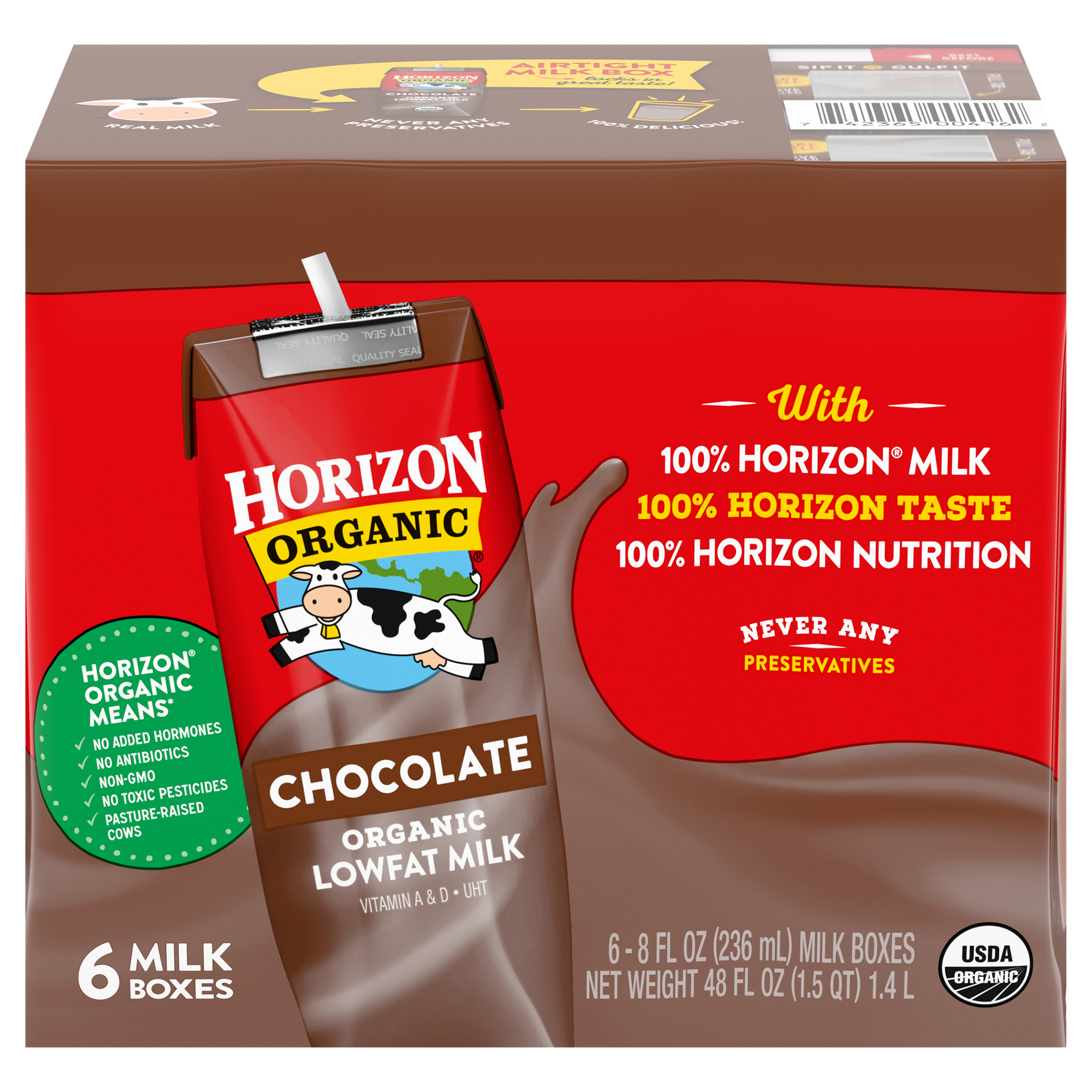 Milk, Lowfat, Organic, Chocolate