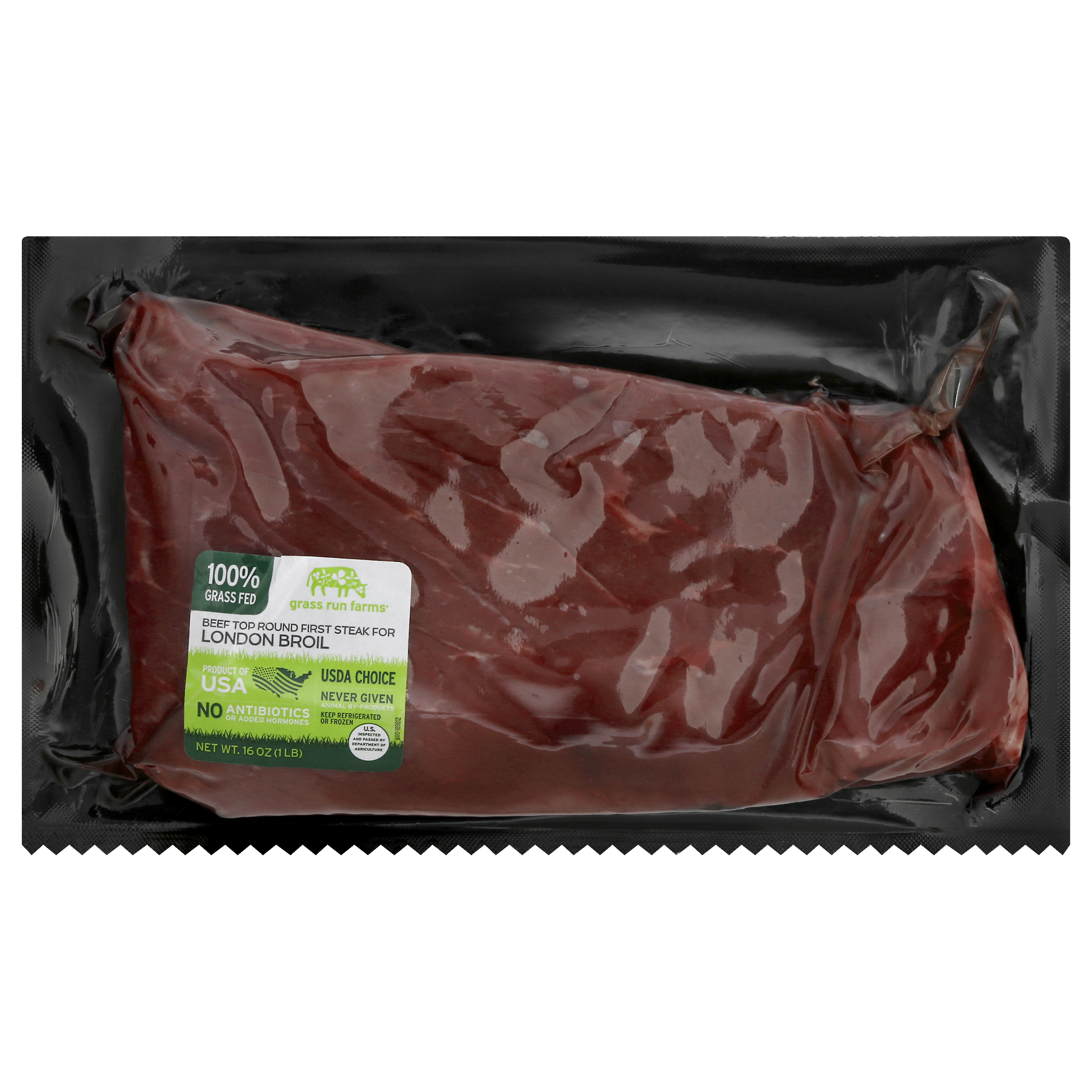 Grass Run Farms Top Round First Steak London Broil Beef 16 Oz
