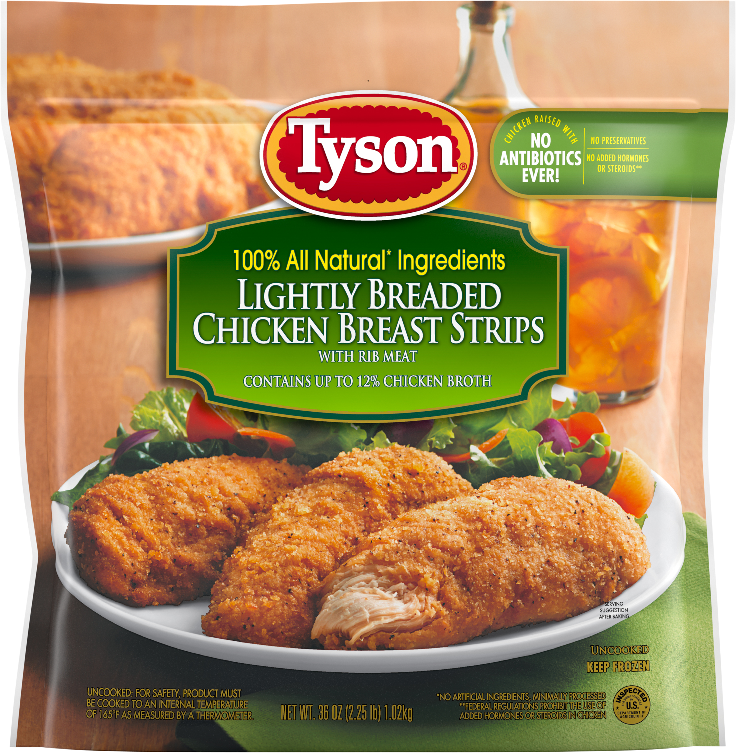 Chicken Breast Strips, Lightly Breaded
