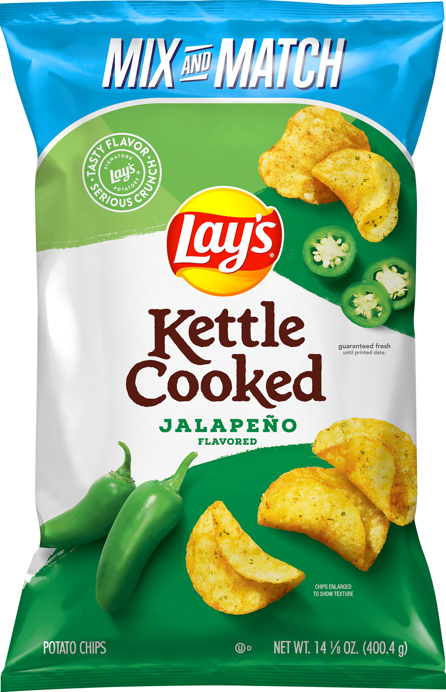 Potato Chips, Jalapeno Flavored, Kettle Cooked