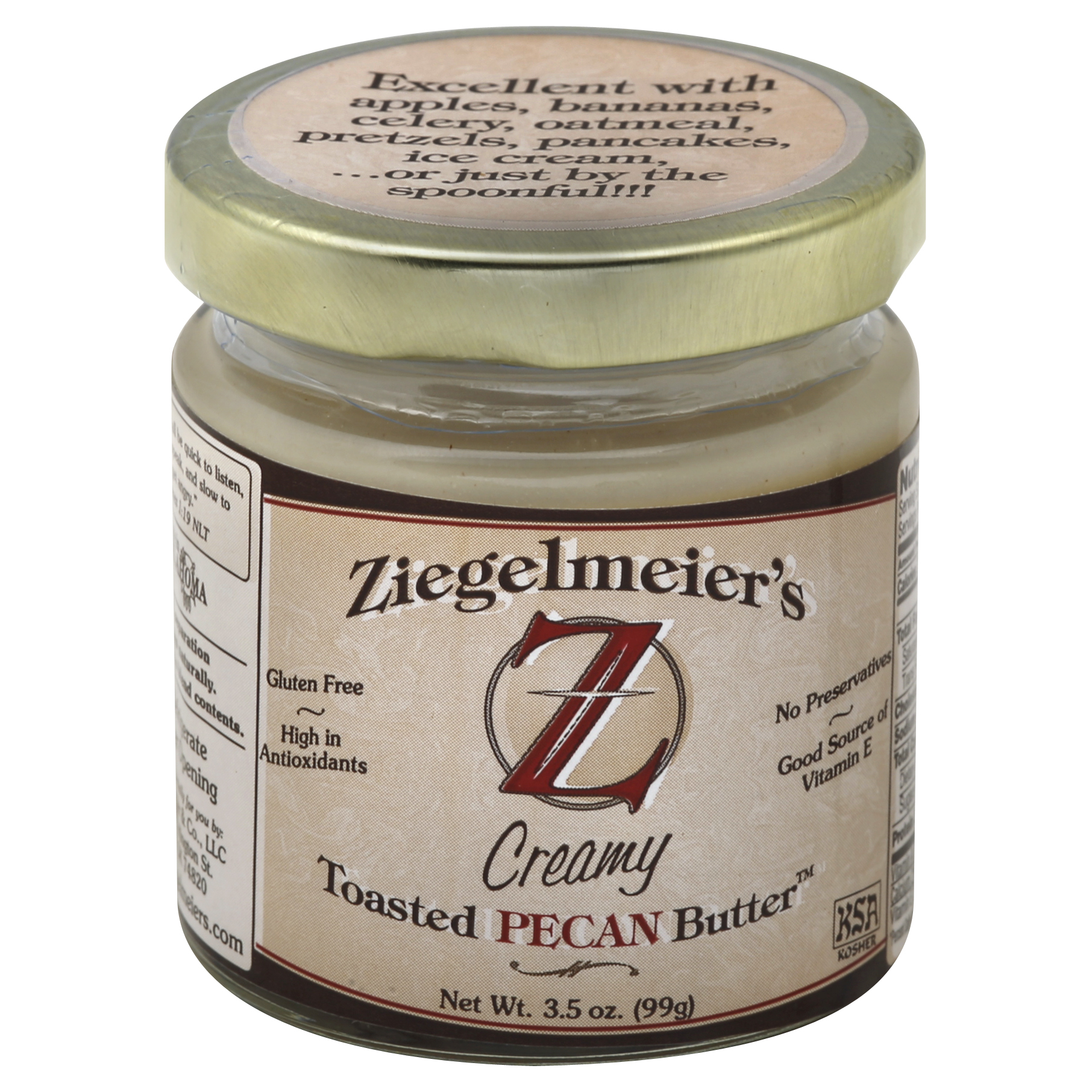 Ziegelmeiers Toasted Pecan Butter 3.5 Oz