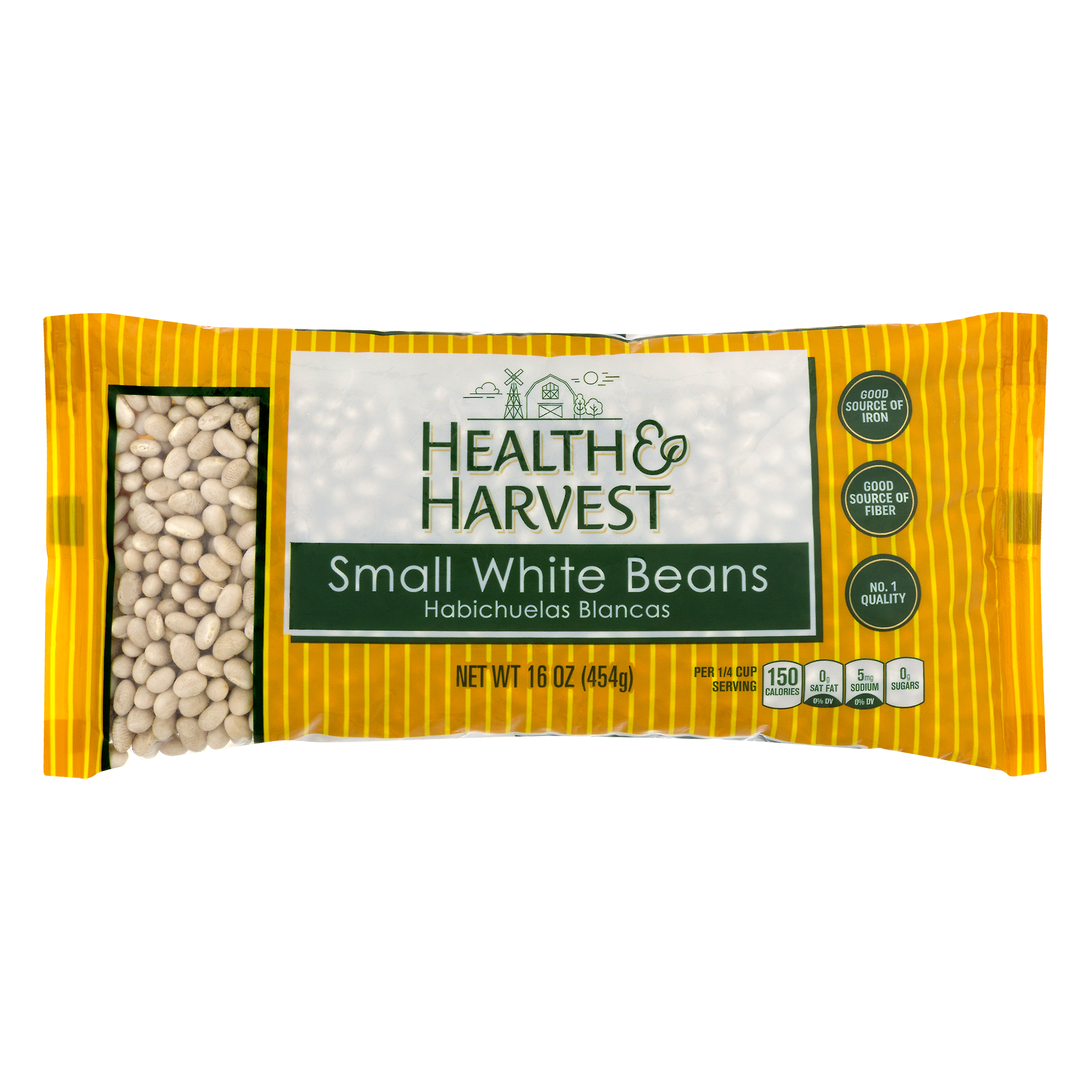 Health & Harvest Small White Beans 16 Oz