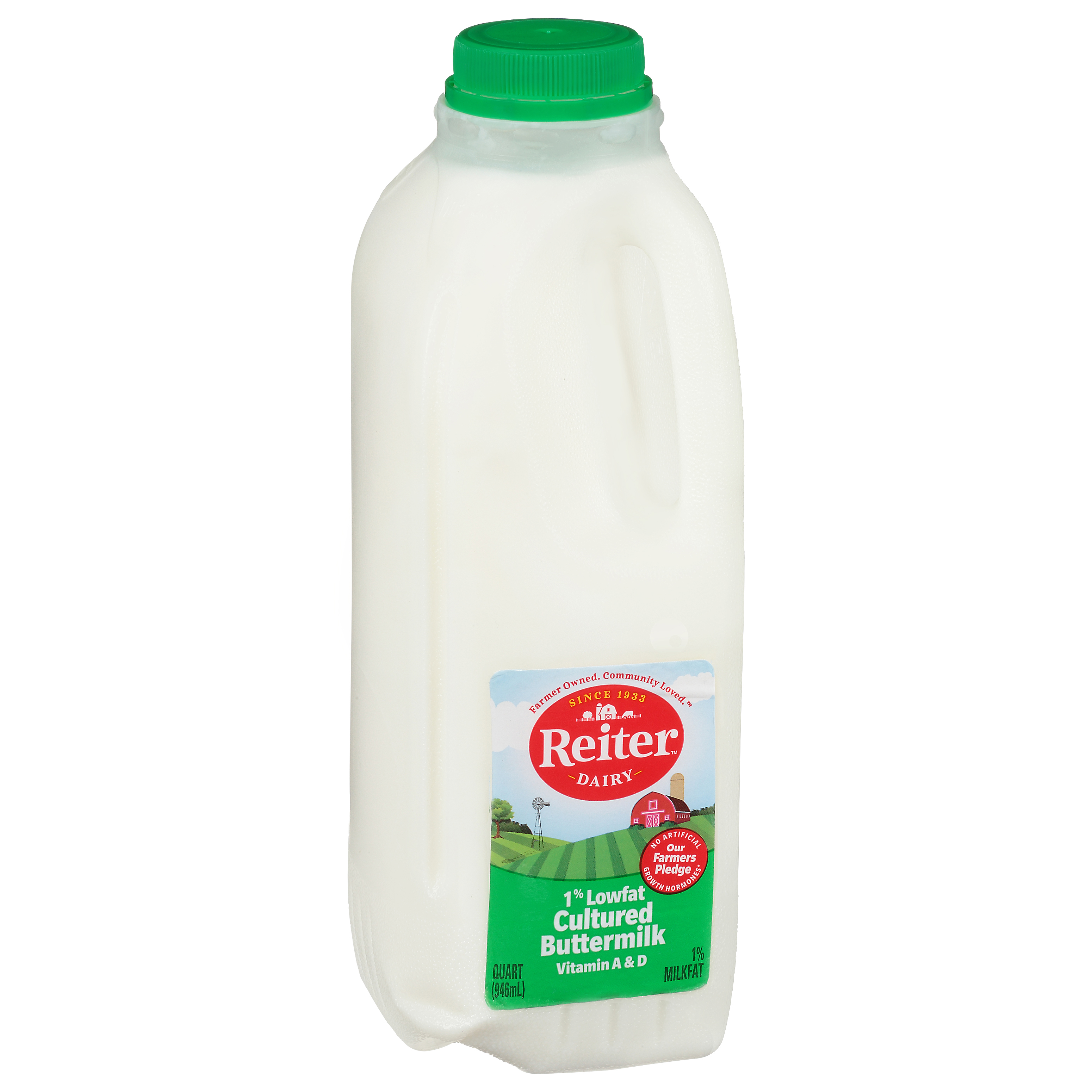 Reiter Dairy Vitamin A & D 1% Lowfat Cultured Buttermilk 1 Qt