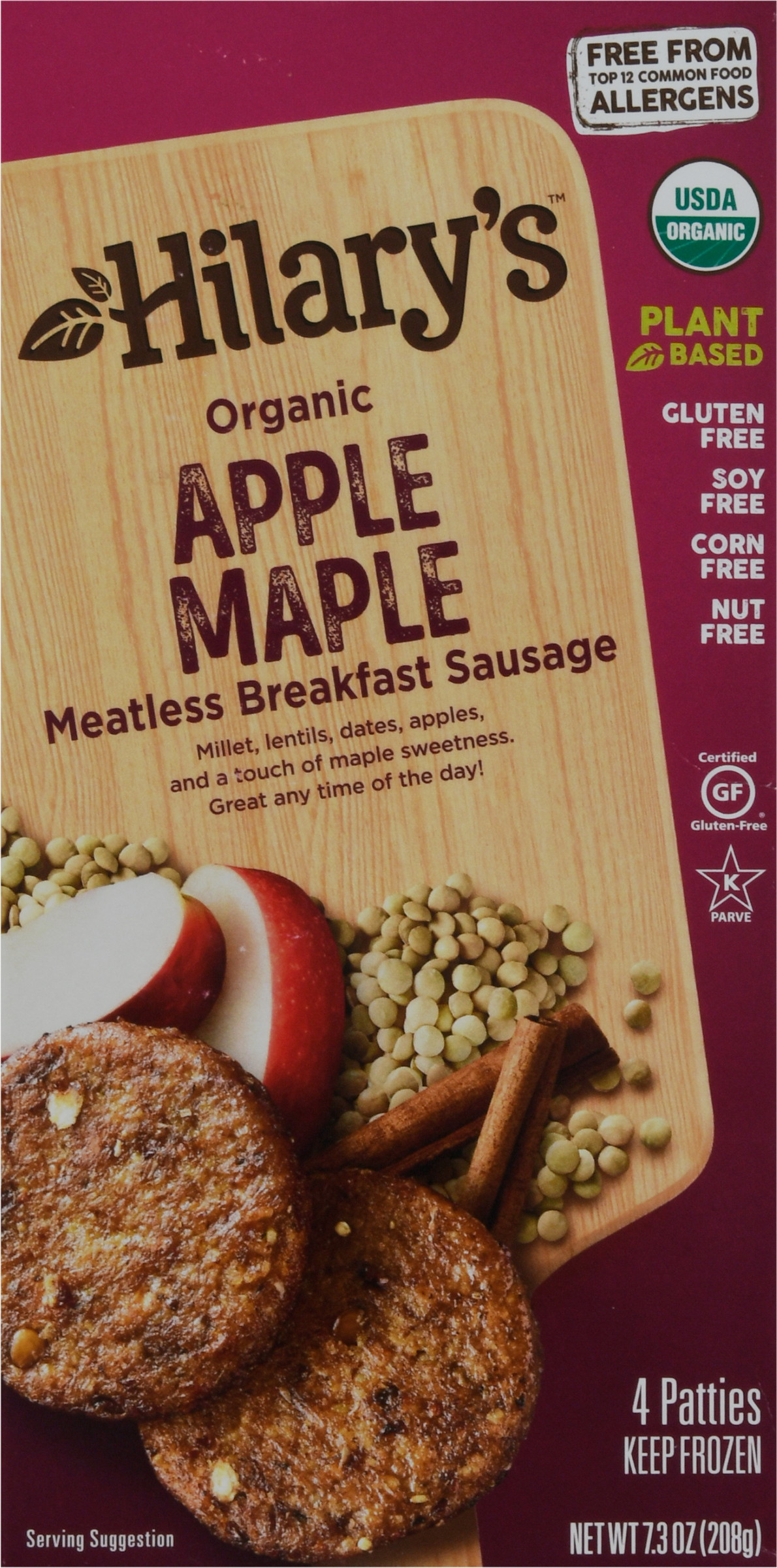 Patties, Meatless, Organic, Apple Maple