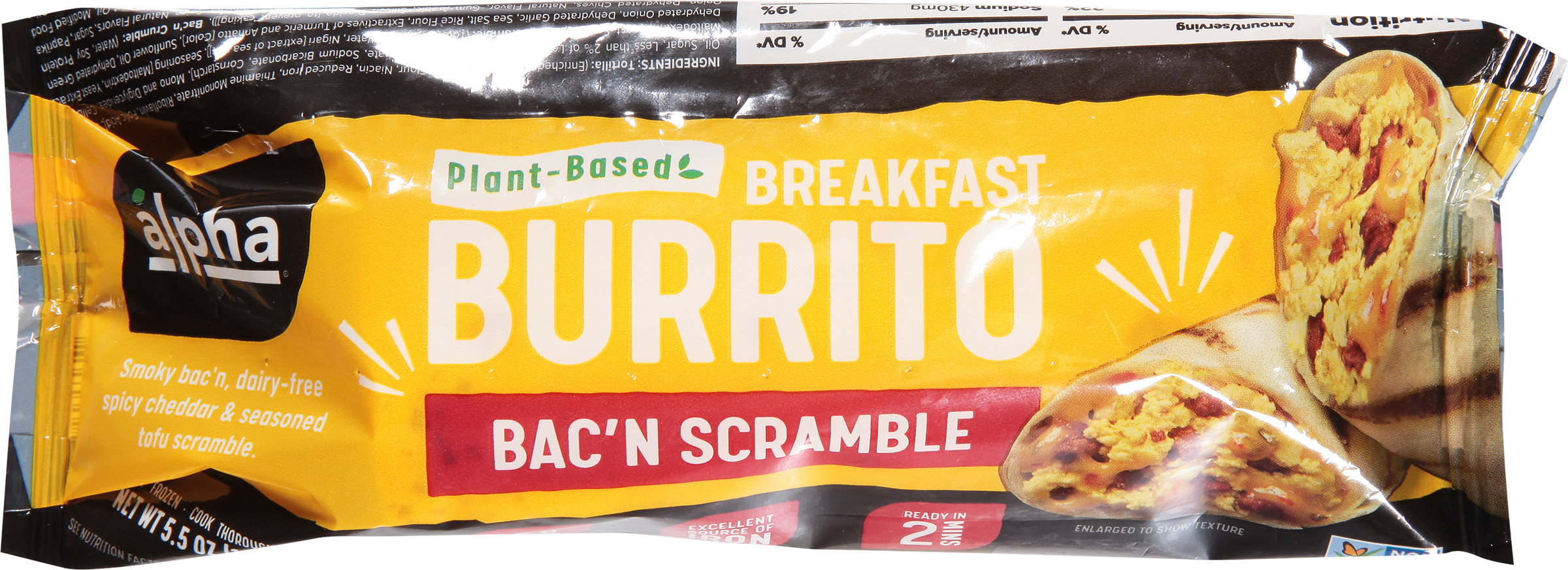Breakfast Burrito, Plant-Based, Bac'n Scramble