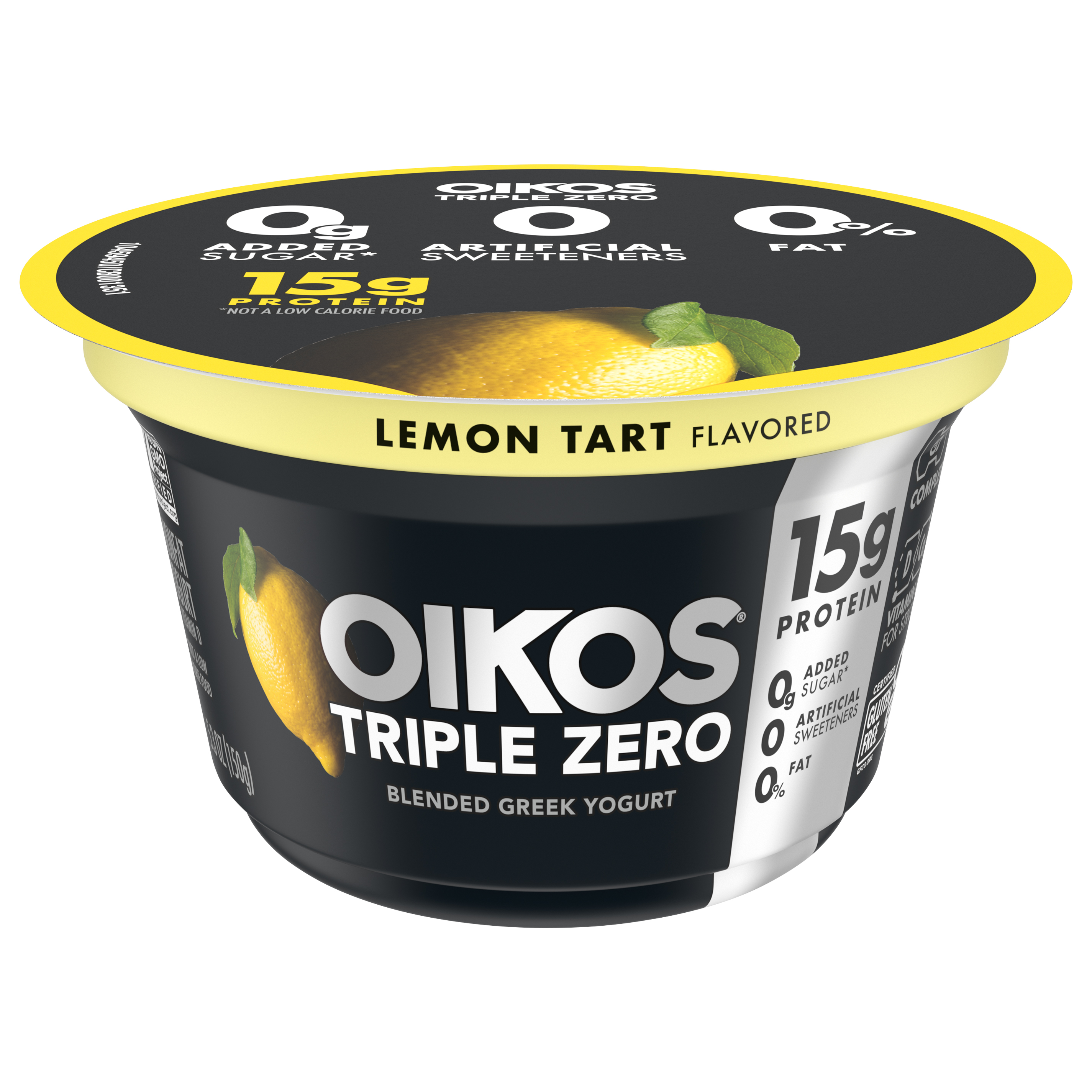 Yogurt, Nonfat, Greek, Lemon Tart Flavored, Blended