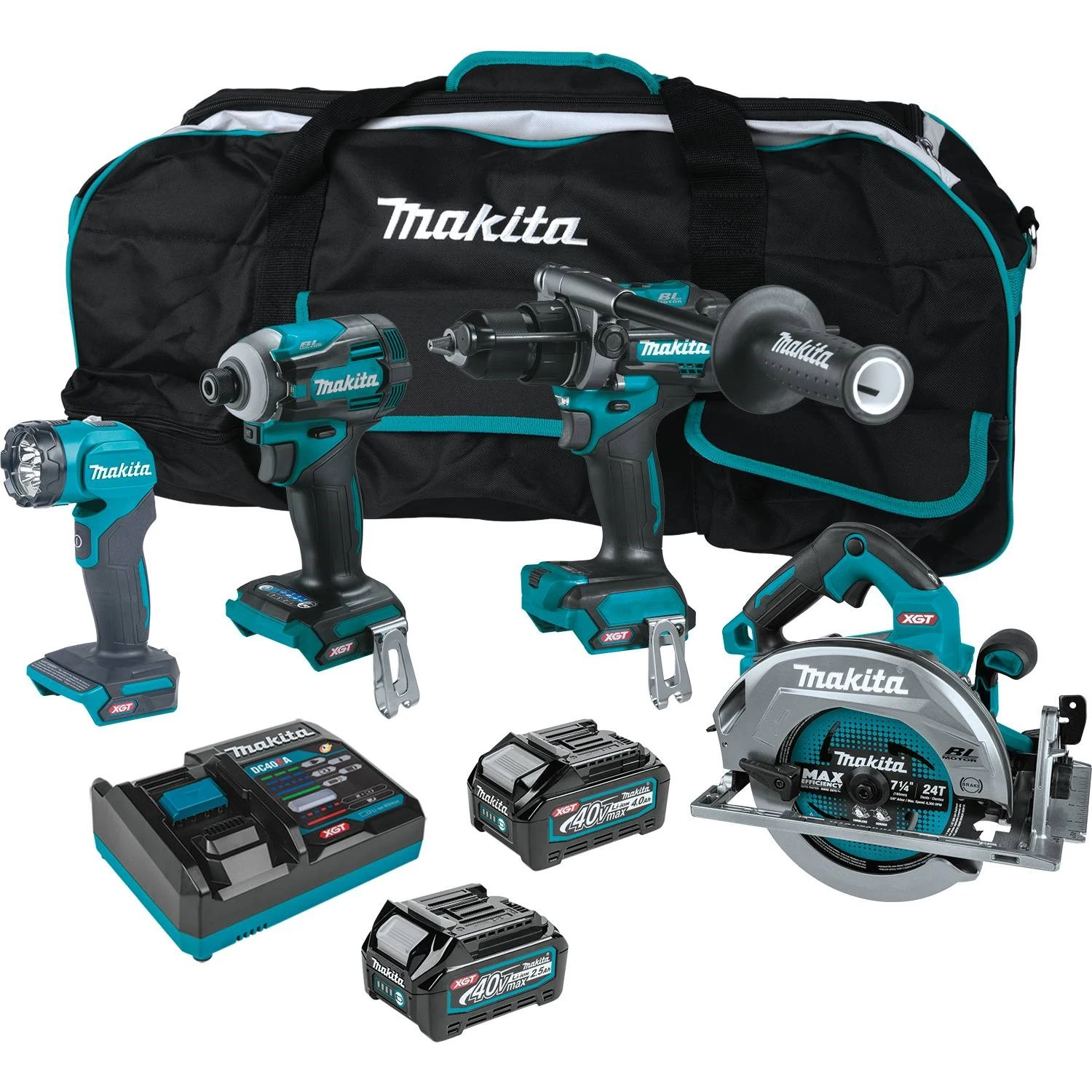 40V max XGT Brushless Cordless 4-Pc. Combo Kit (2.5Ah/4.0Ah)