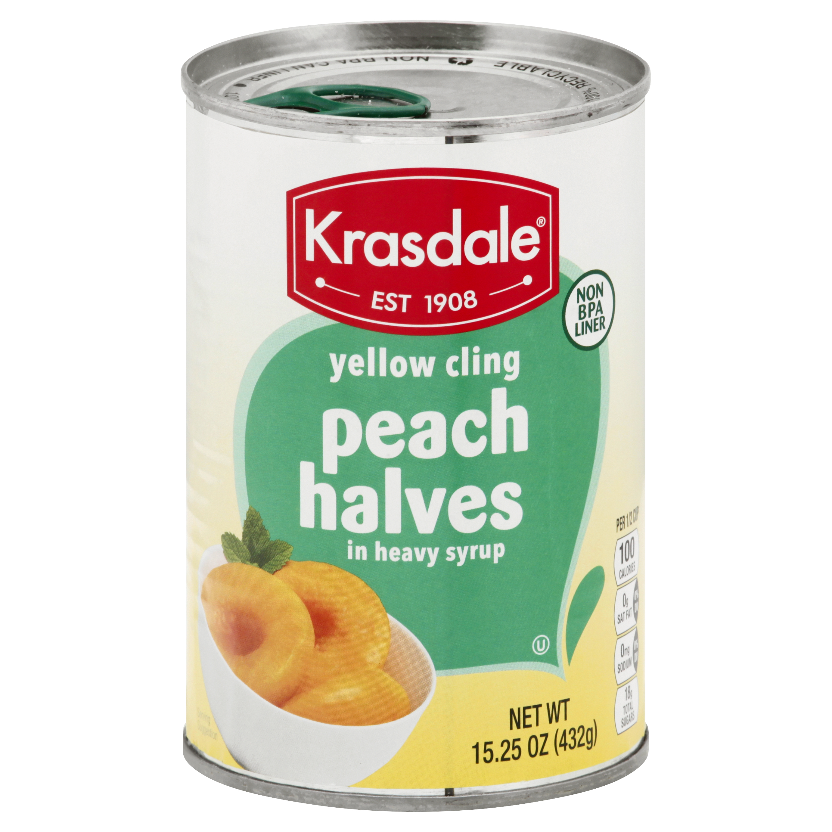 Krasdale In Heavy Syrup Yellow Cling Peach Halves 15.25 Oz