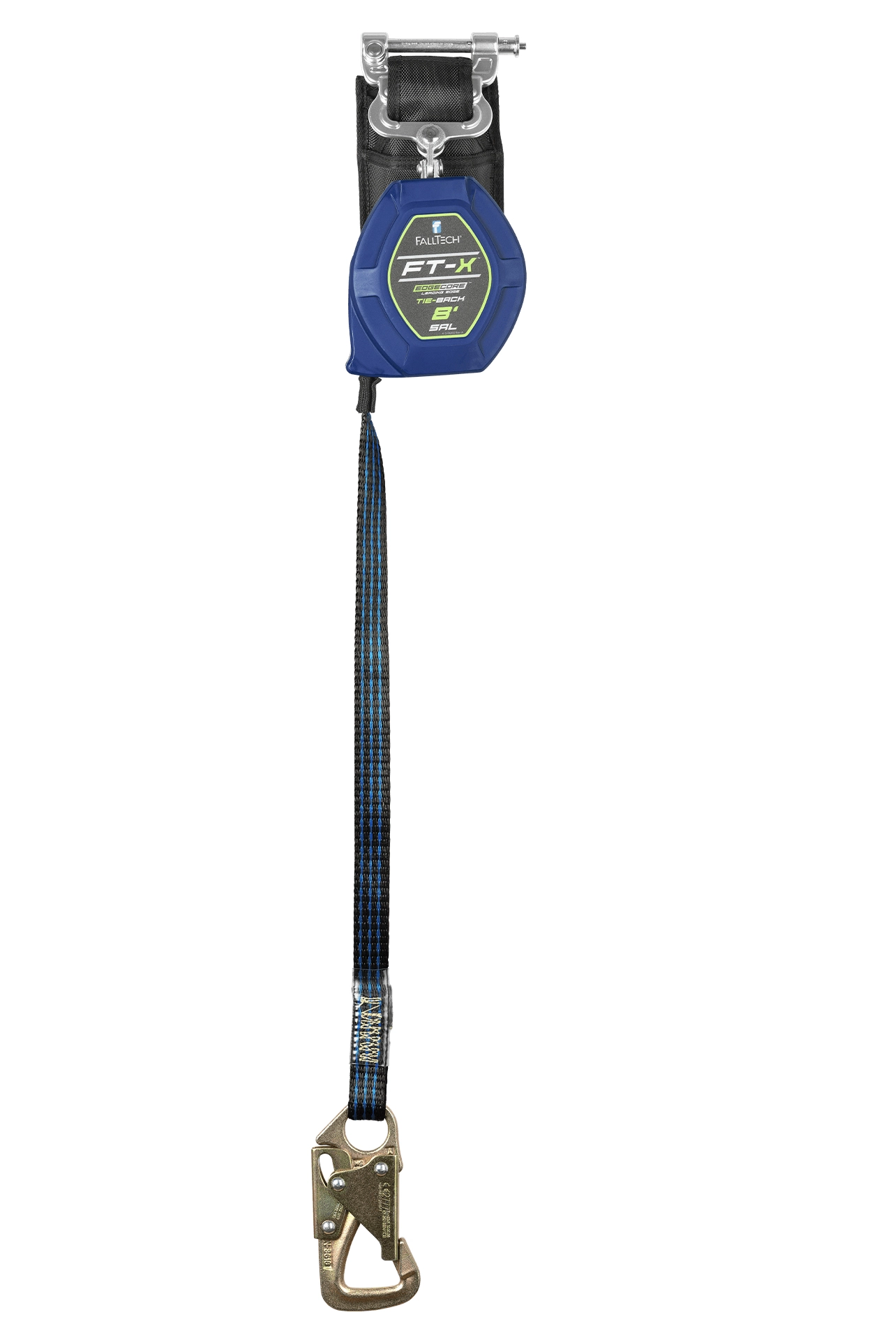 FallTech FT-X EdgeCore 8' Tie-Back Class 2 Single-Leg Leading Edge Personal SRL-P with Steel 5k Snap Hook