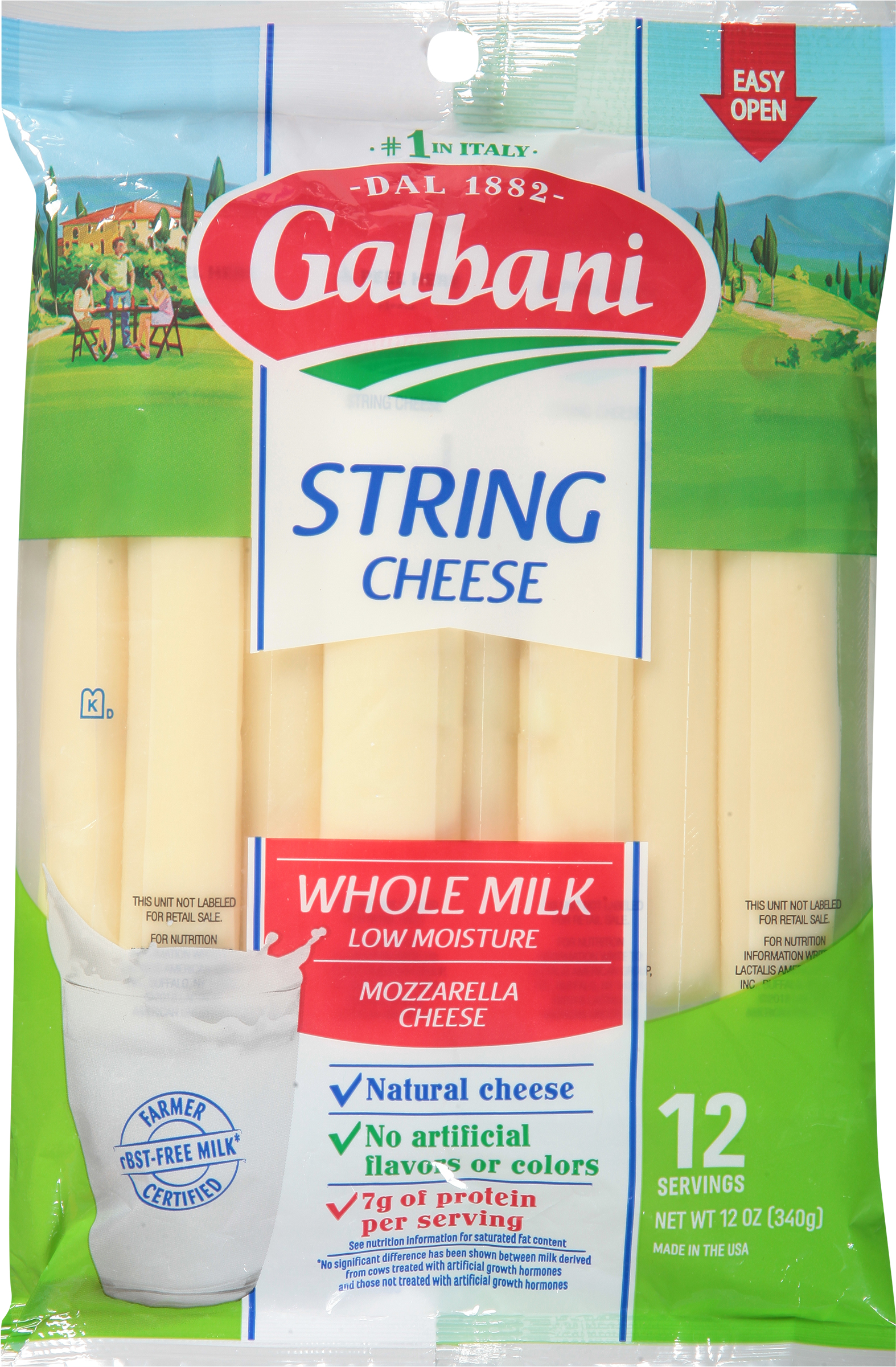 String Cheese, Mozzarella, Whole Milk, Low Moisture