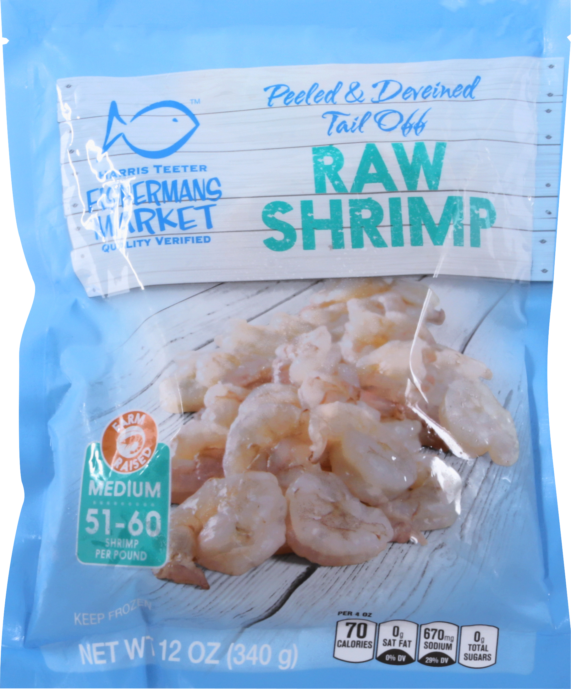 Raw Shrimp, Peeled & Deveined Tail Off, Medium