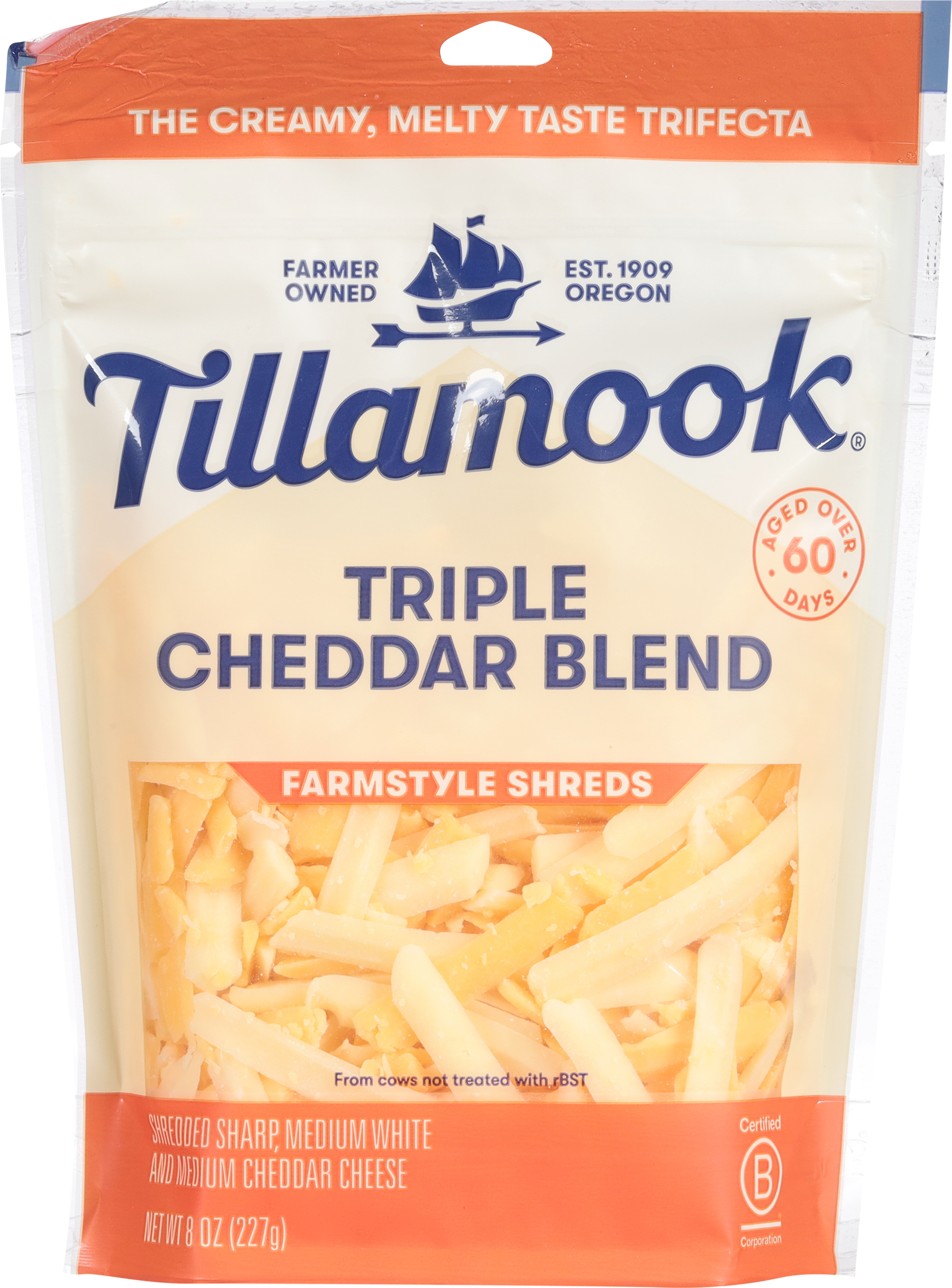 Cheese, Triple Cheddar Blend, Farmstyle Shreds