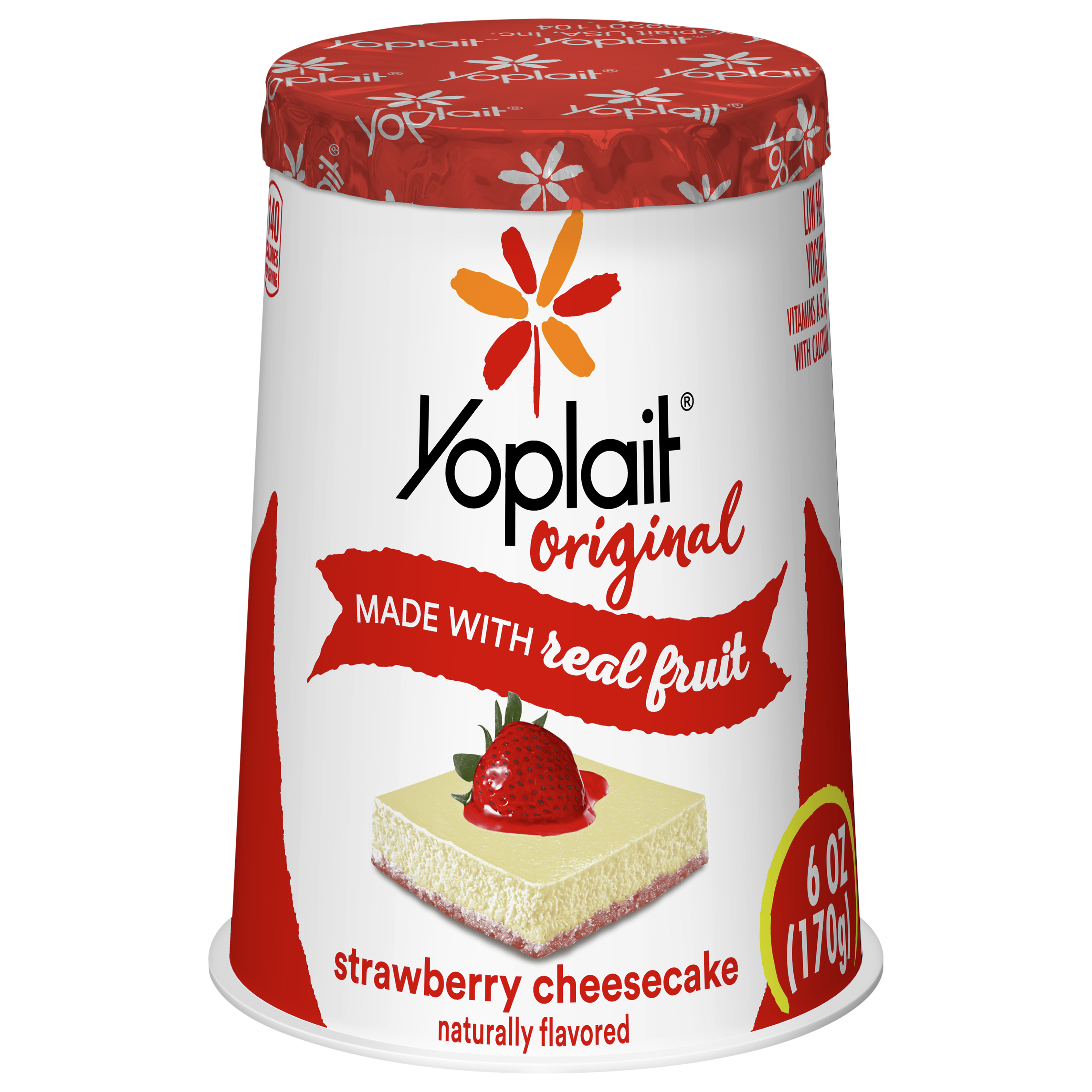 Yogurt, Low Fat, Strawberry Cheesecake