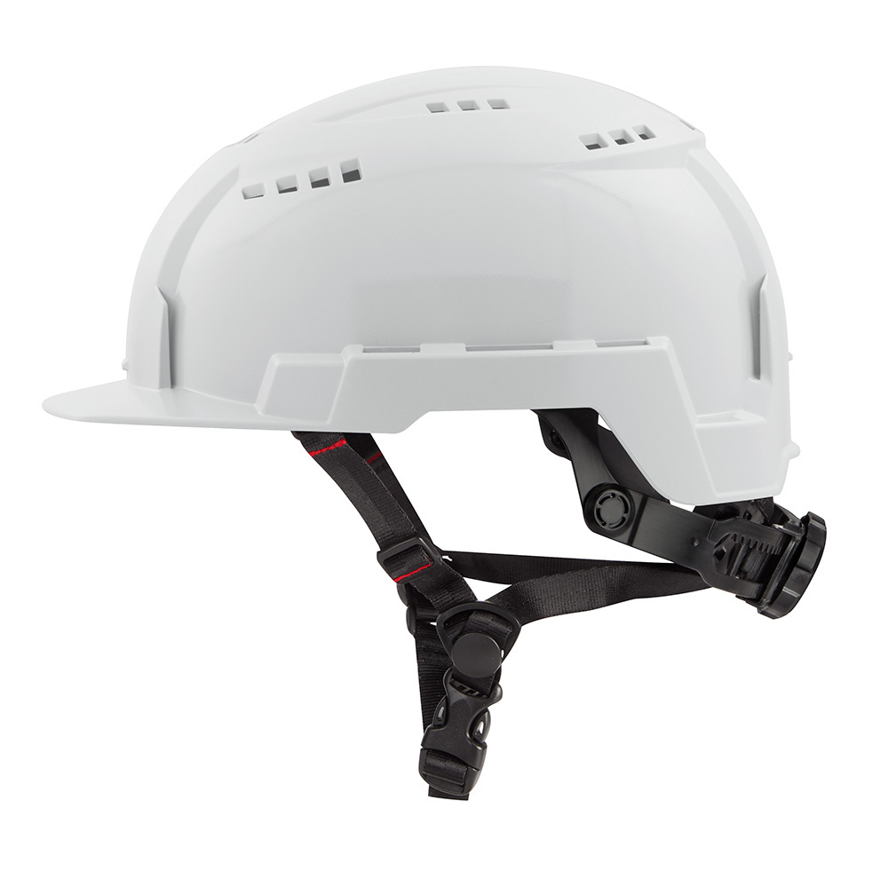 Milwaukee Class C White Front Brim Vented Helmet W/ Bolt Tool