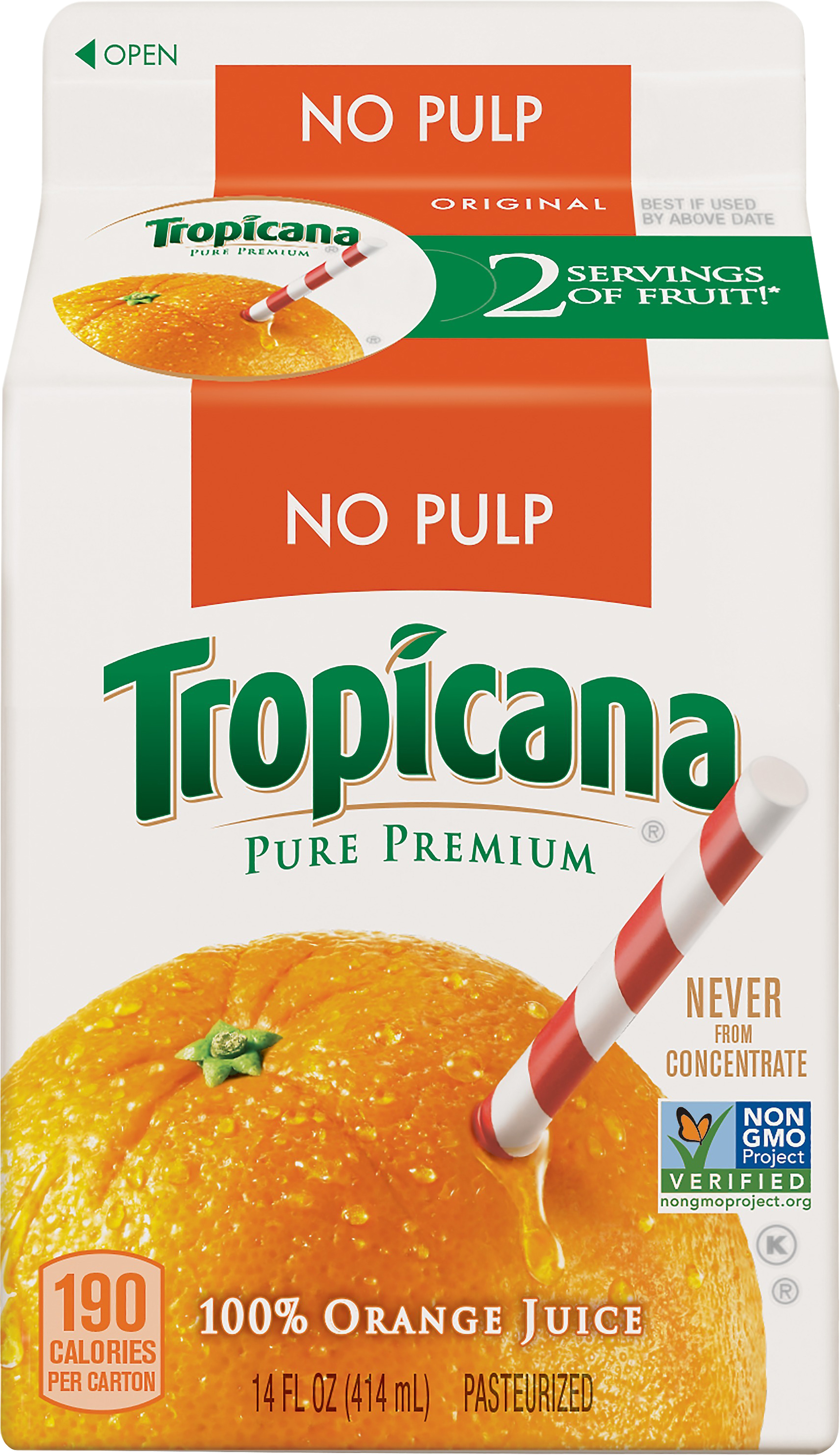 100% Juice, Orange, No Pulp