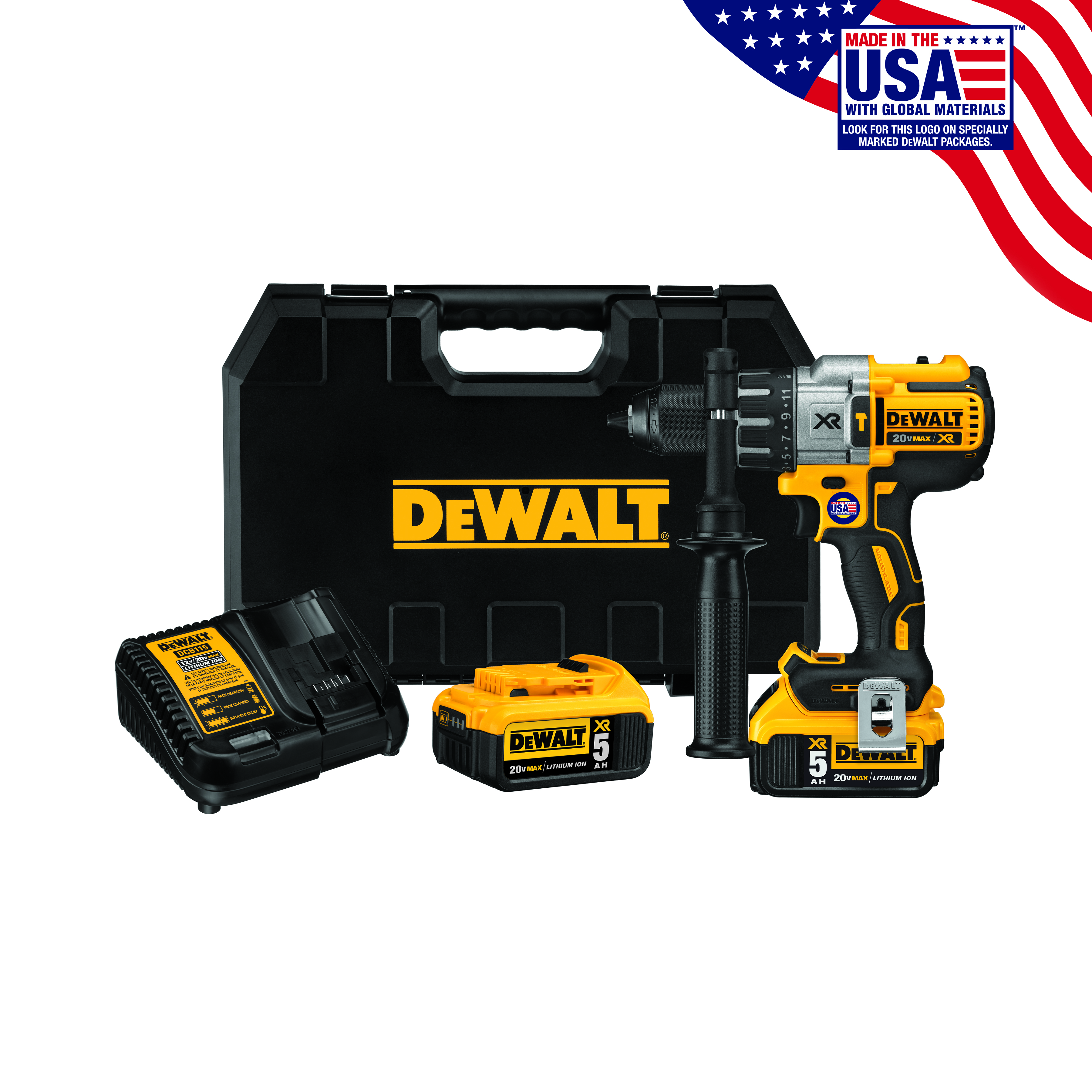 DeWALT 20v Max XR Cordless Brushless Hammerdrill & Impact Driver Combo Kit  (With Batteries, Charger)