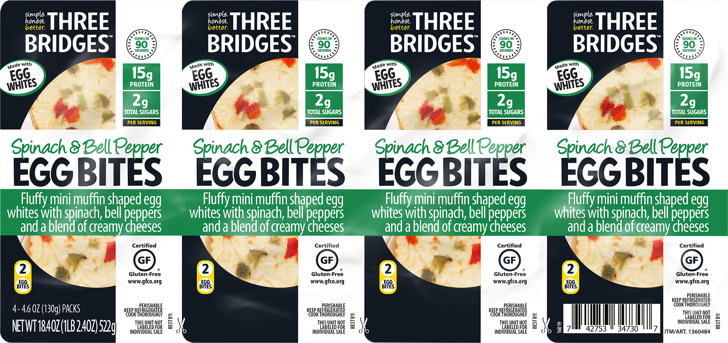 Egg Bites, Spinach & Bell Pepper