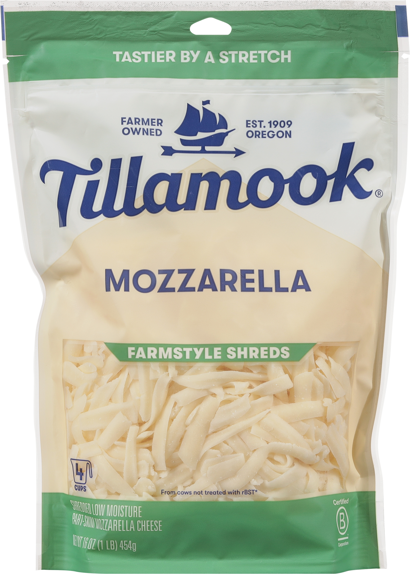 Cheese, Mozzarella, Park-Skim, Shredded Low Moisture, Farmstyle Shreds
