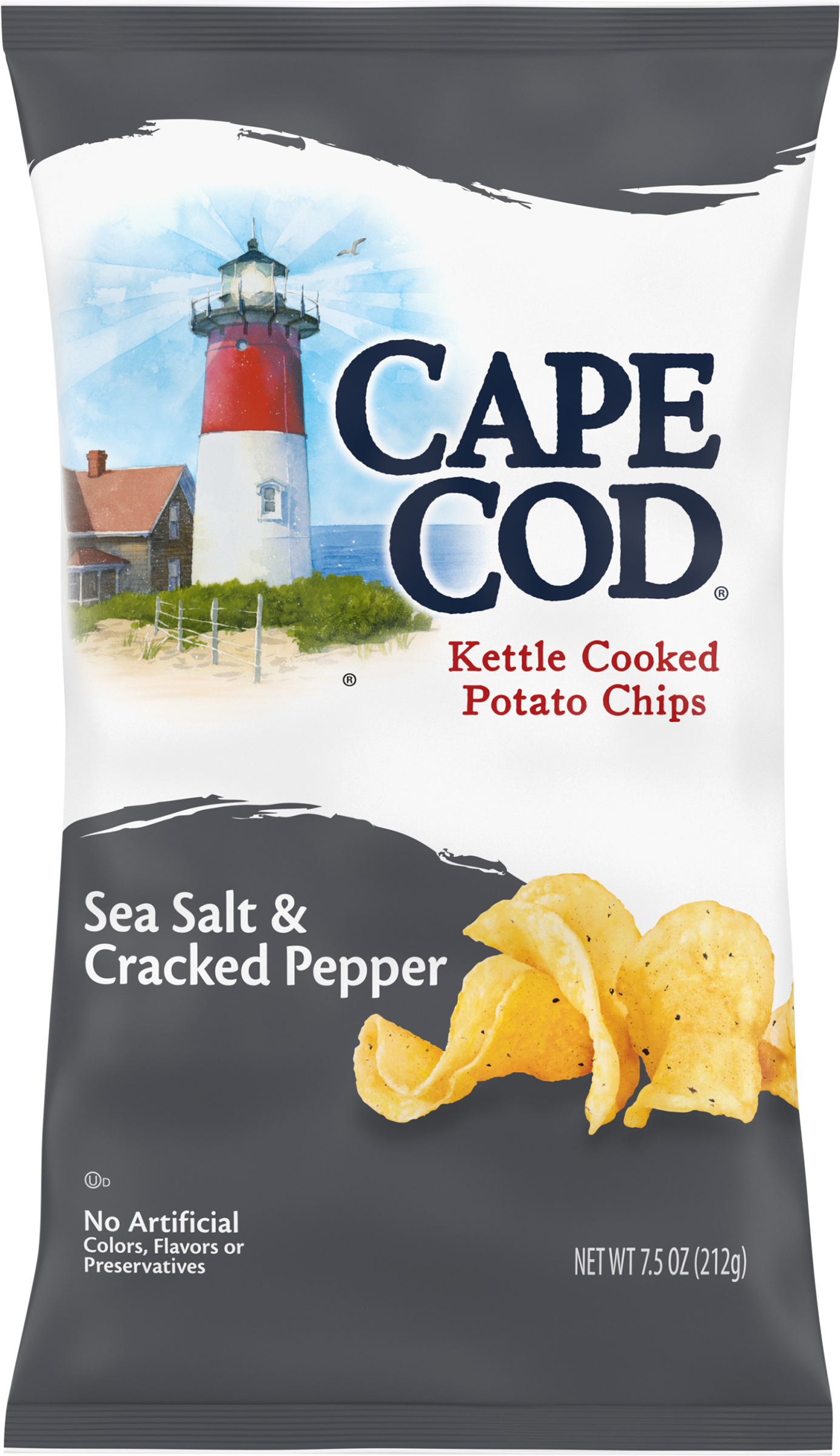 Potato Chips, Kettle Cooked, Sea Salt & Cracked Pepper